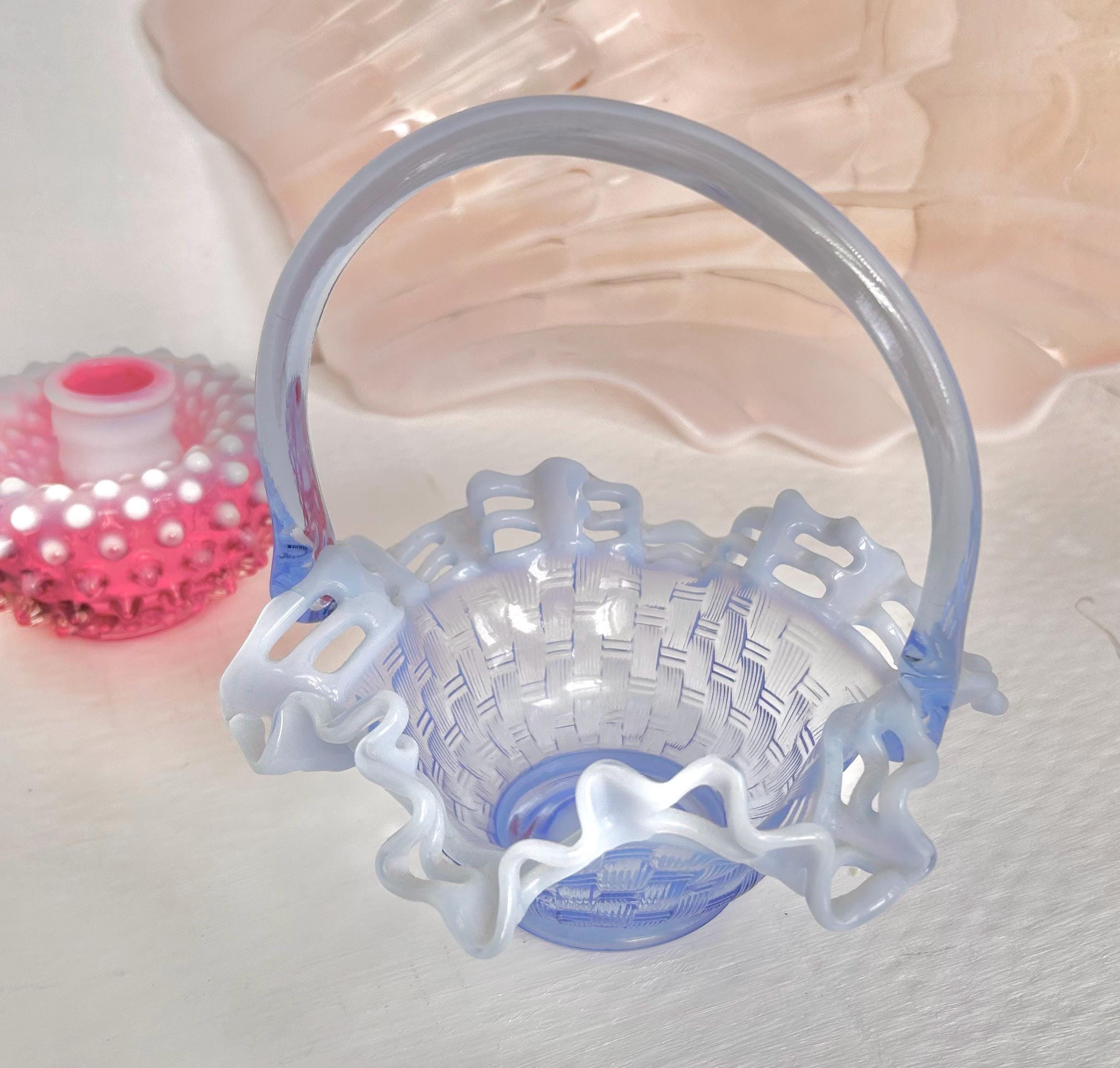 Vintage Opalescent Glass in Blush, Cranberry, Periwinkle - Fenton, Duncan Miller