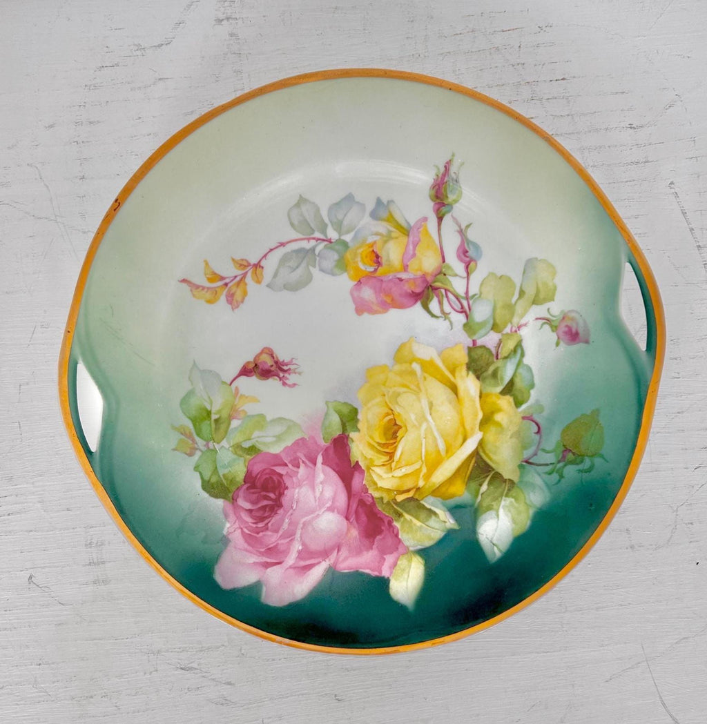 Vintage Porcelain Platter Transferware by Striegauer Porzellanmanufaktur, Germany