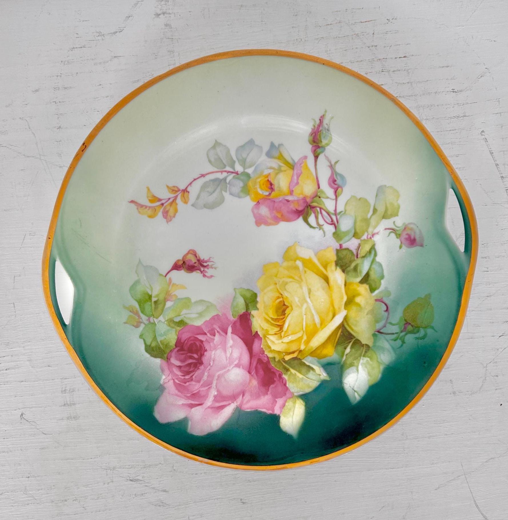 Vintage Porcelain Platter Transferware by Striegauer Porzellanmanufaktur, Germany