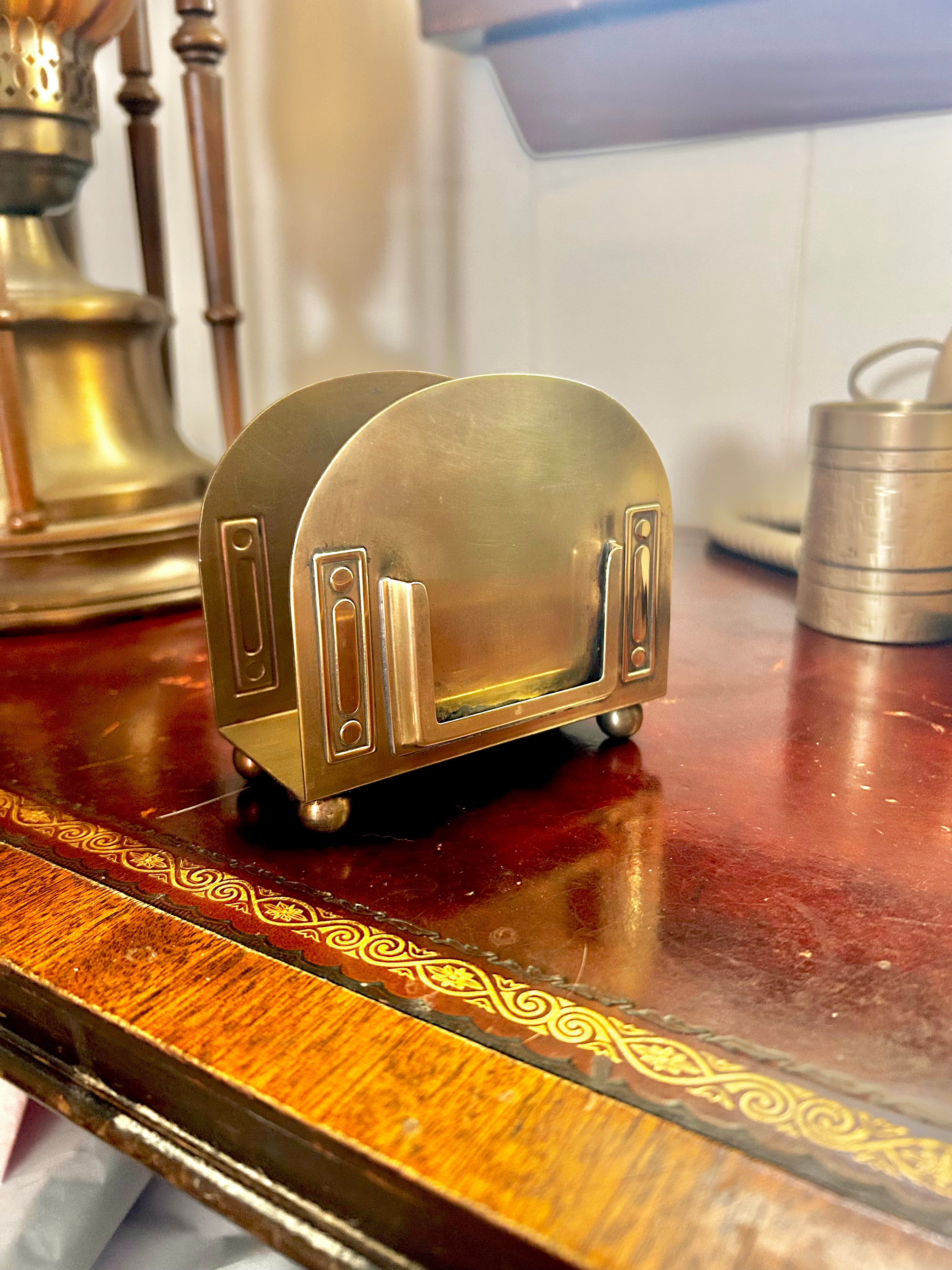 Antique Art Deco Bradley Hubbard Brass Letter Holder