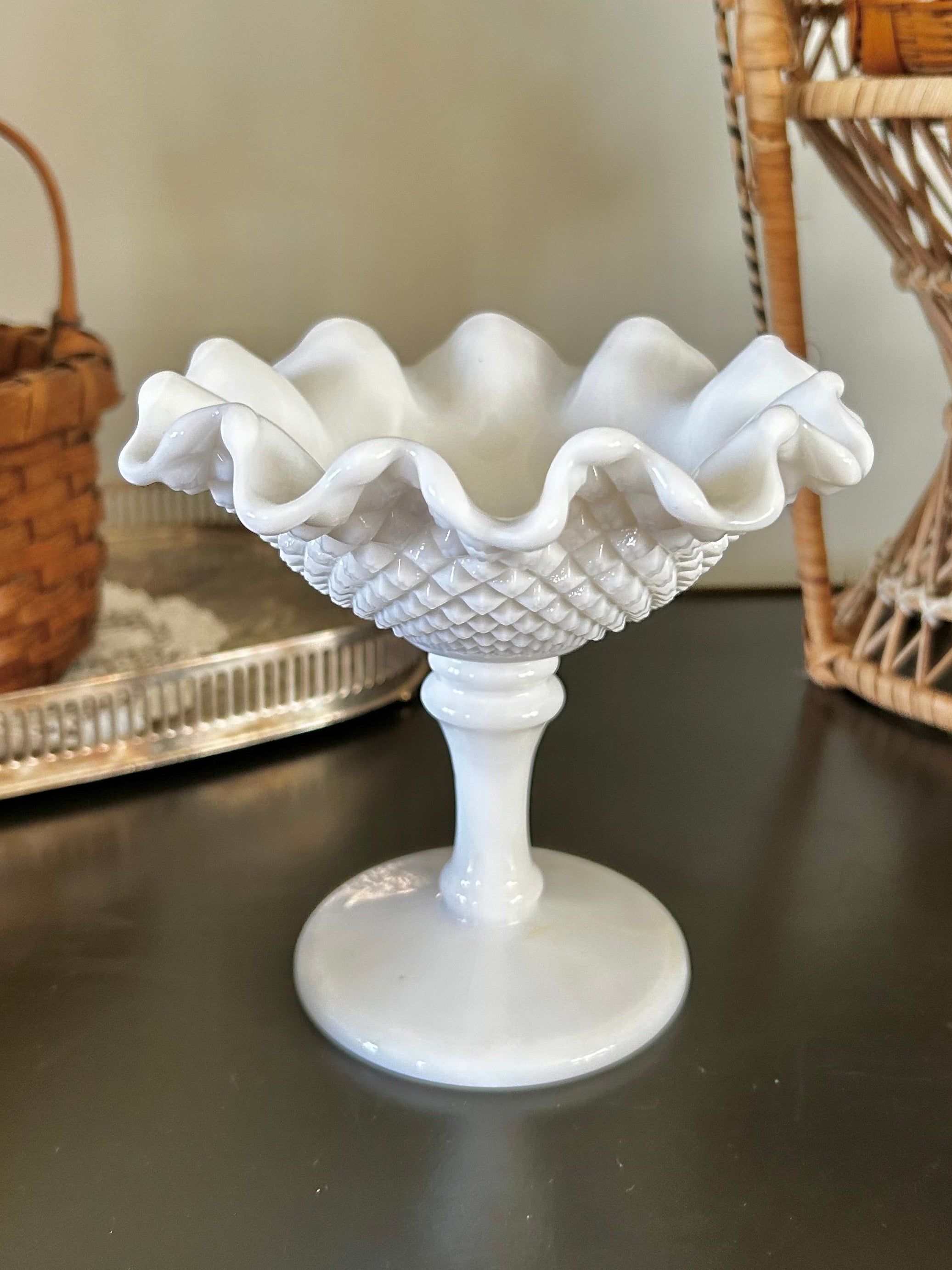Vintage Milk Glass Compote by Westmoreland