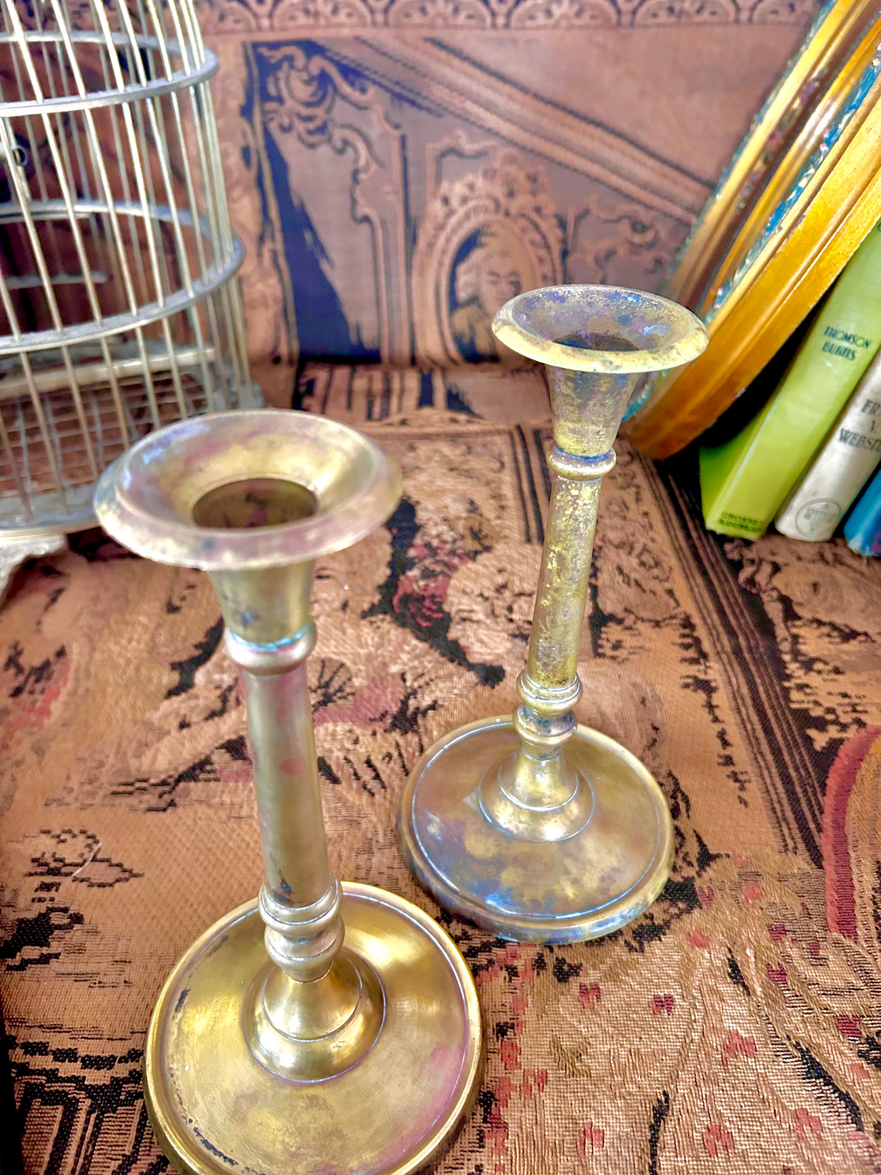 Vintage Brass Candlestick Holders