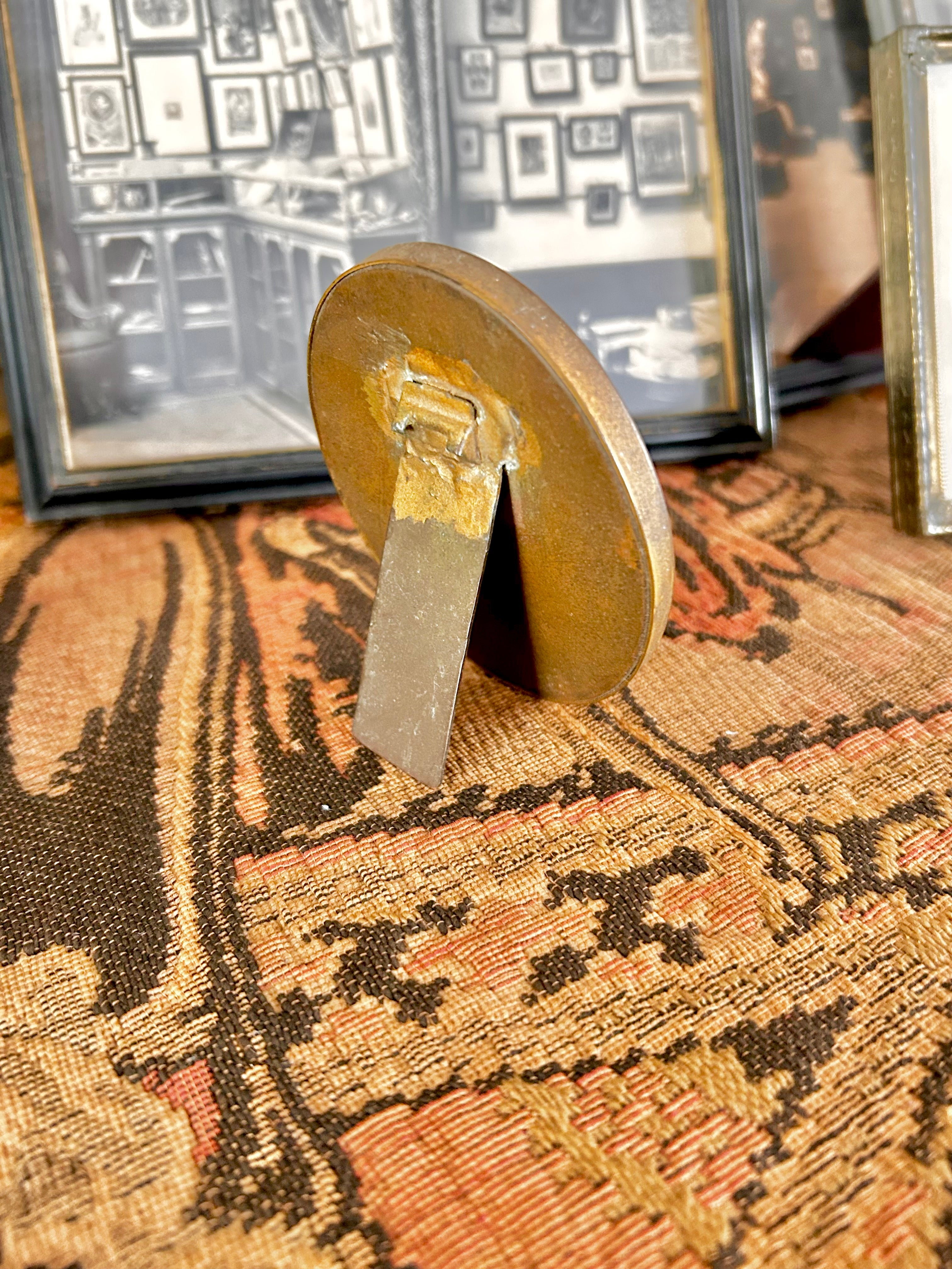 Antique Brass Framed Tabletop Portrait