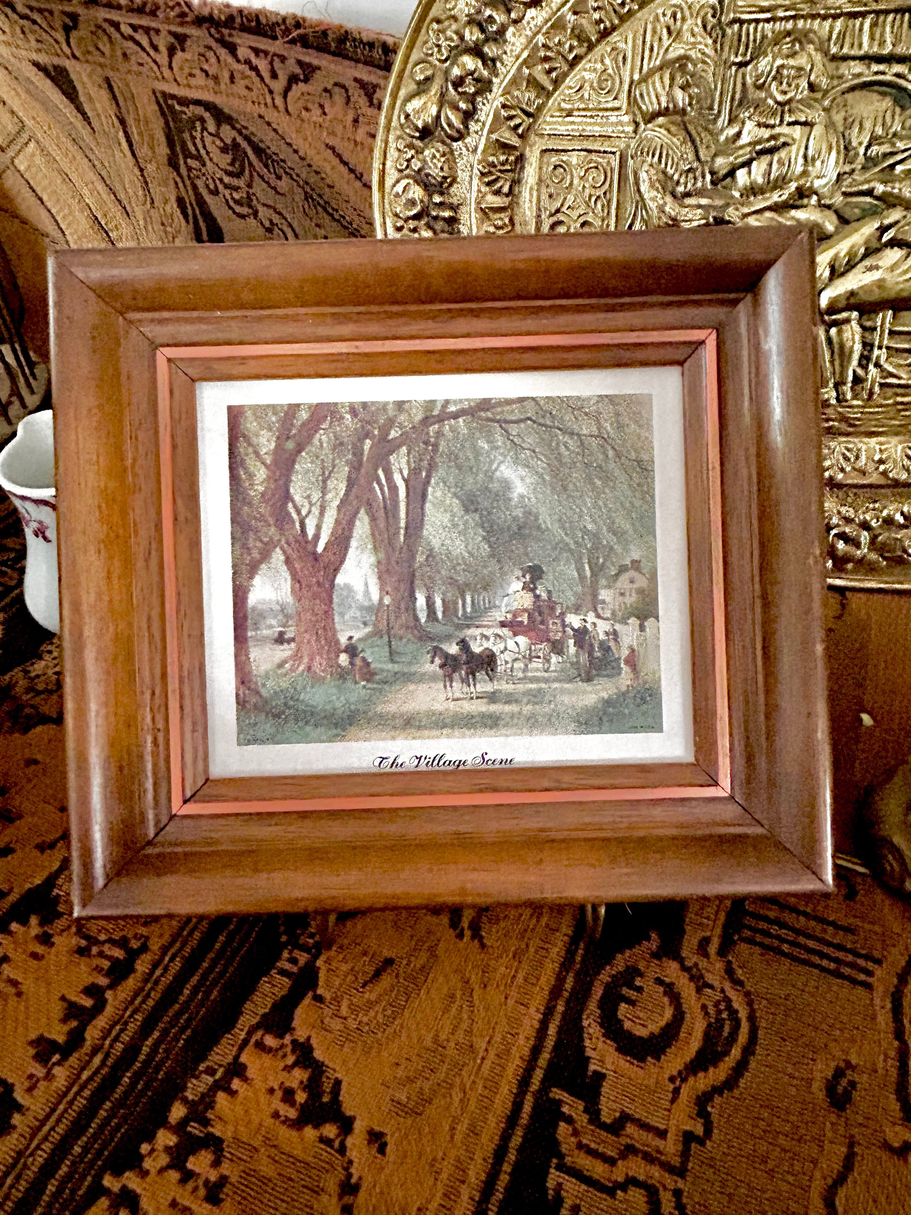 Small Vintage Framed Pastoral Print
