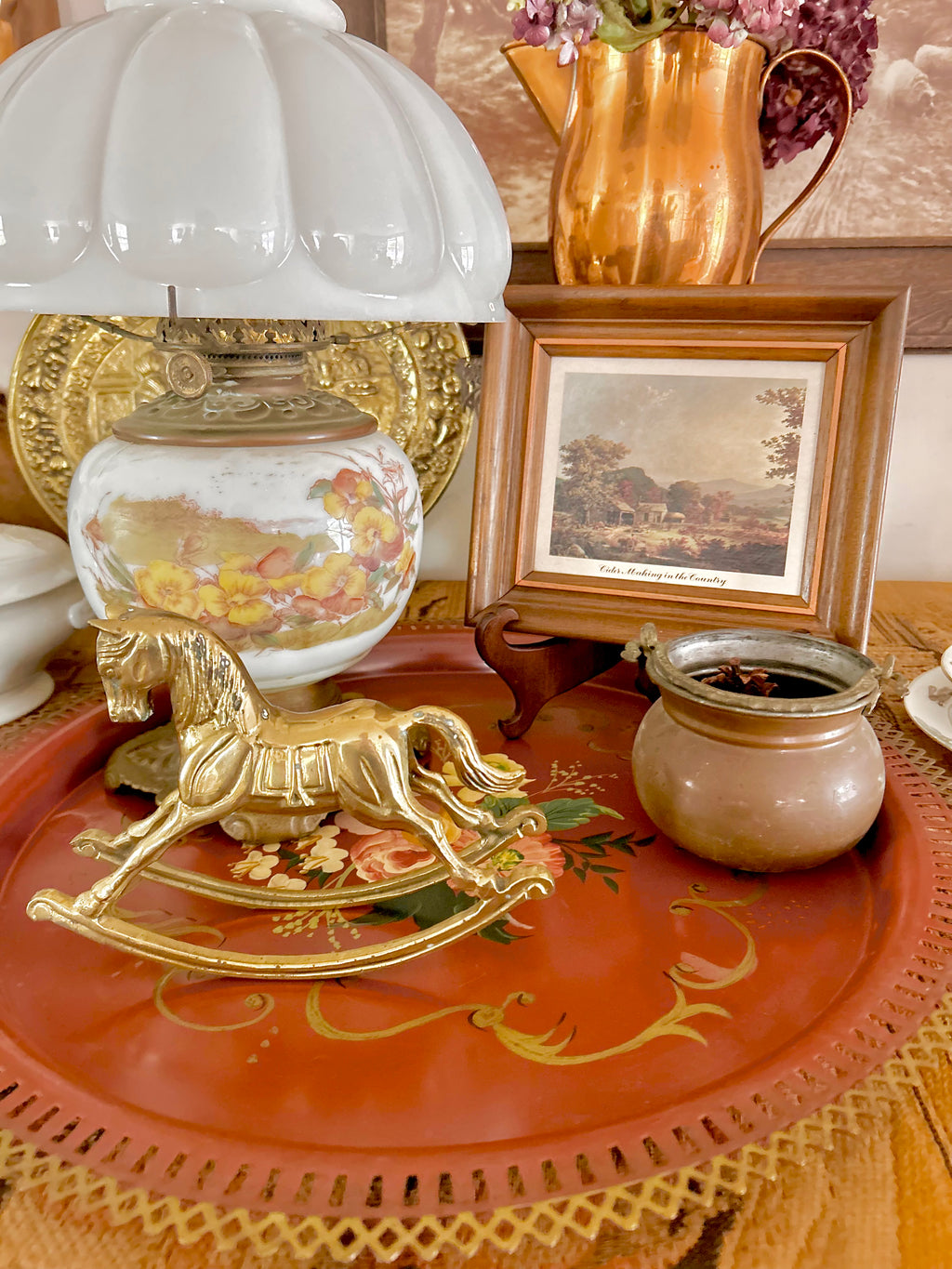 Vintage Solod Brass Rocking Horse