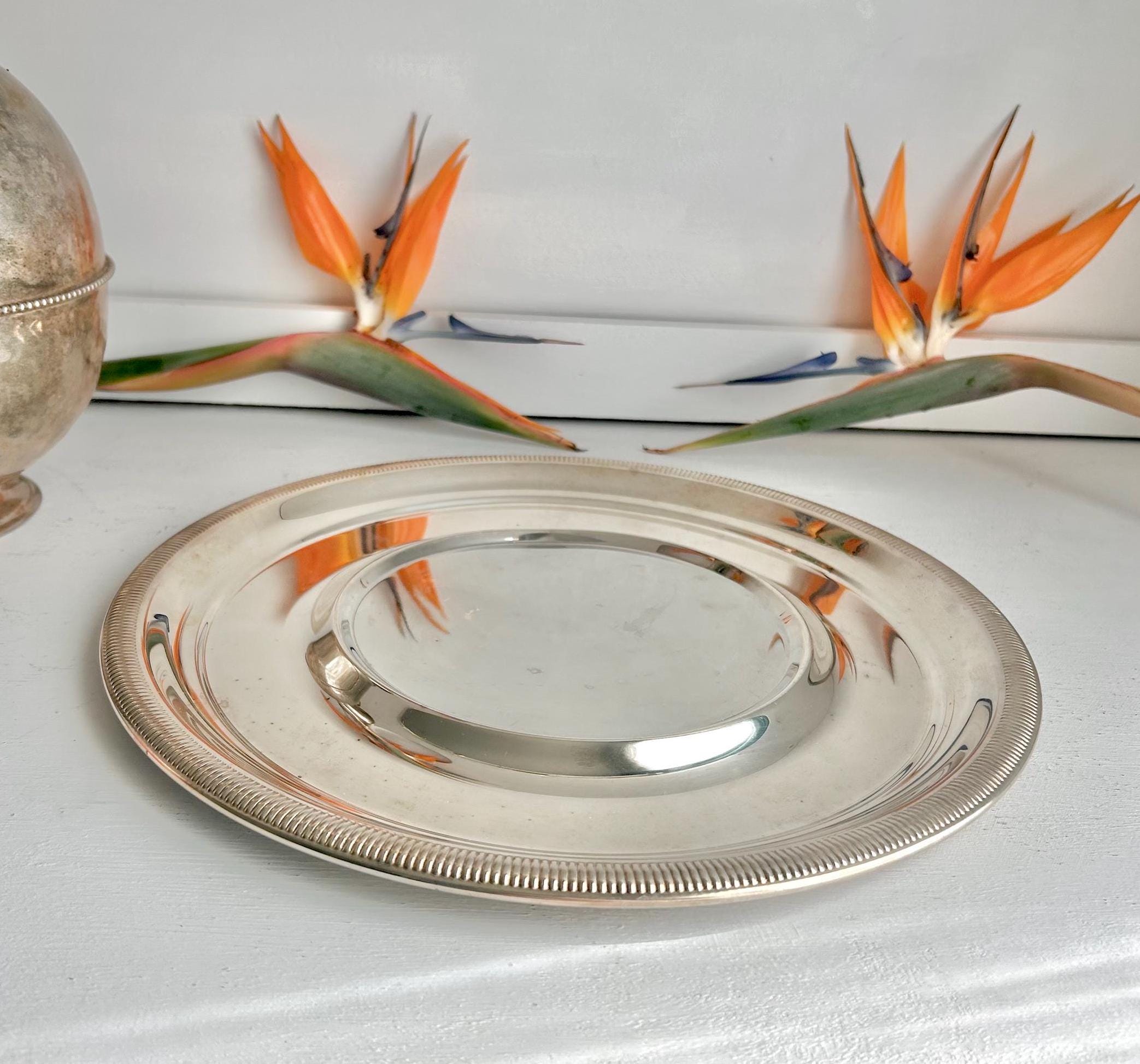 Vintage Gorham Silver-plated Newport 12" Underplate - Sleek Serving Platter with Gadroon Rim