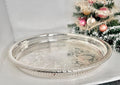 Large 15 inch Vintage Silverplate Gallery Tray Reticulated Rim Oneida USA