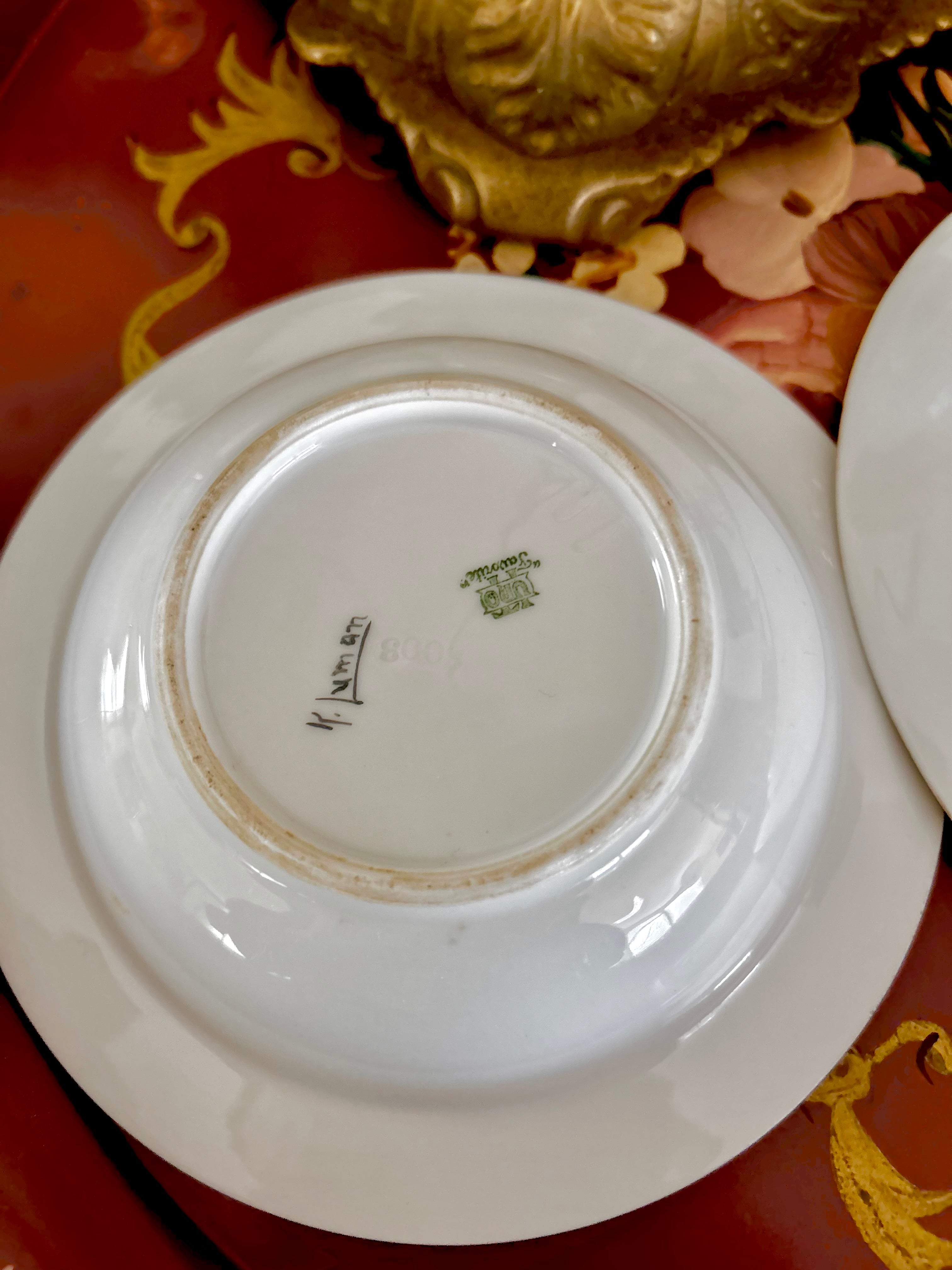 Antique Handpainted Krautheim Porcelain Bowl and Plate