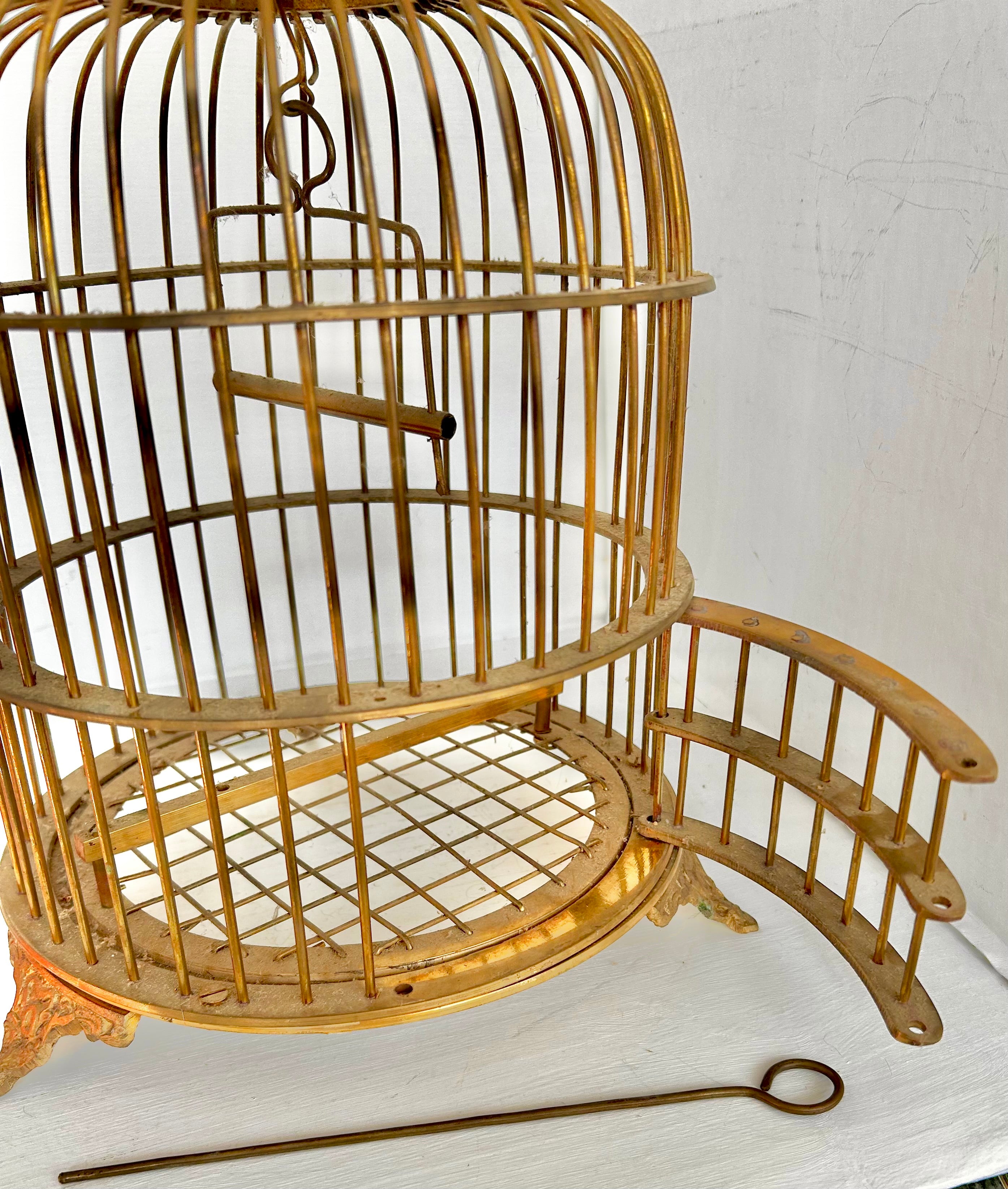 Vintage Solid Brass Bird Cage