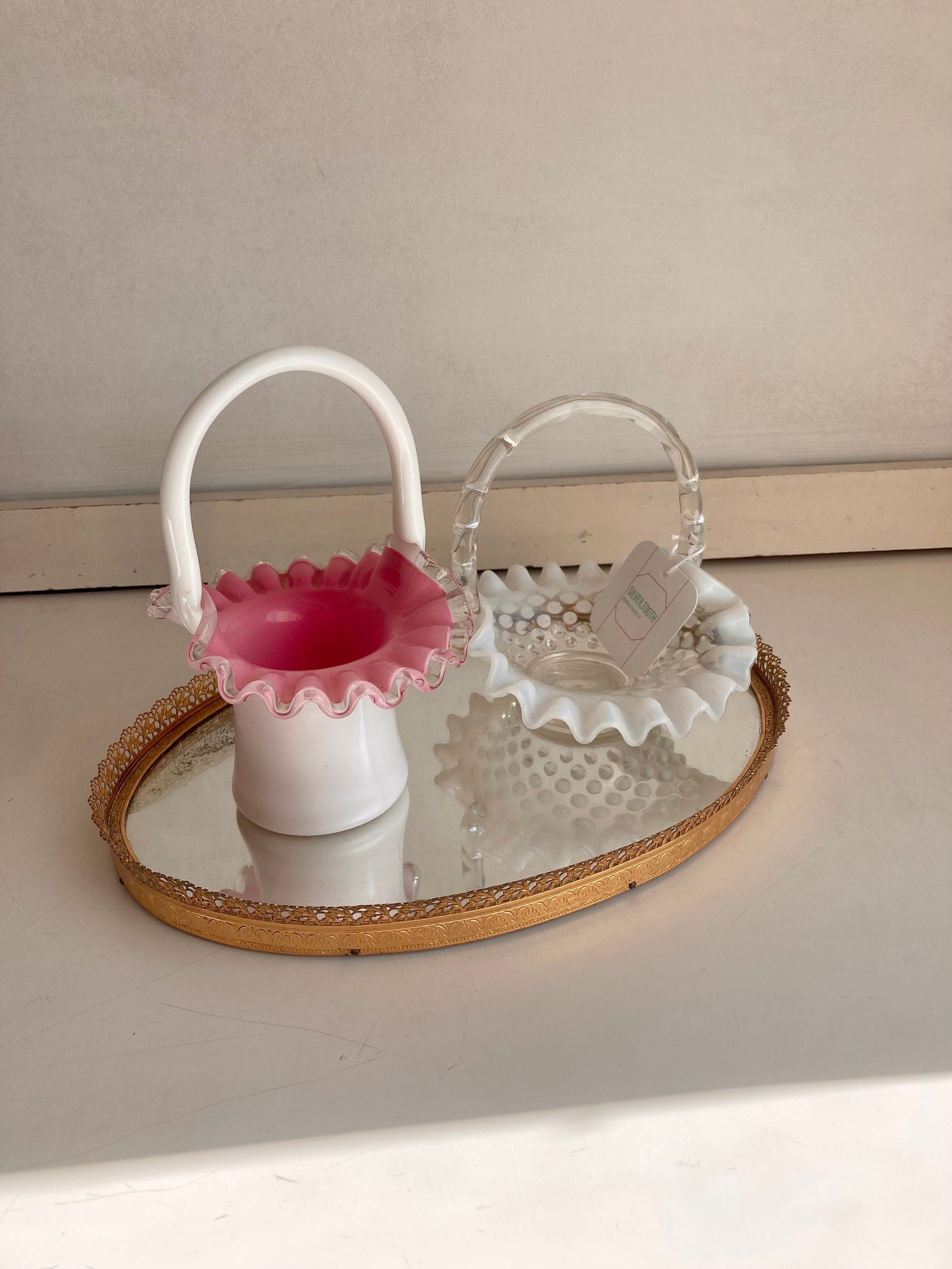 CHOICE of Two FENTON Blown Glass Baskets / Bon Bon Dishes
