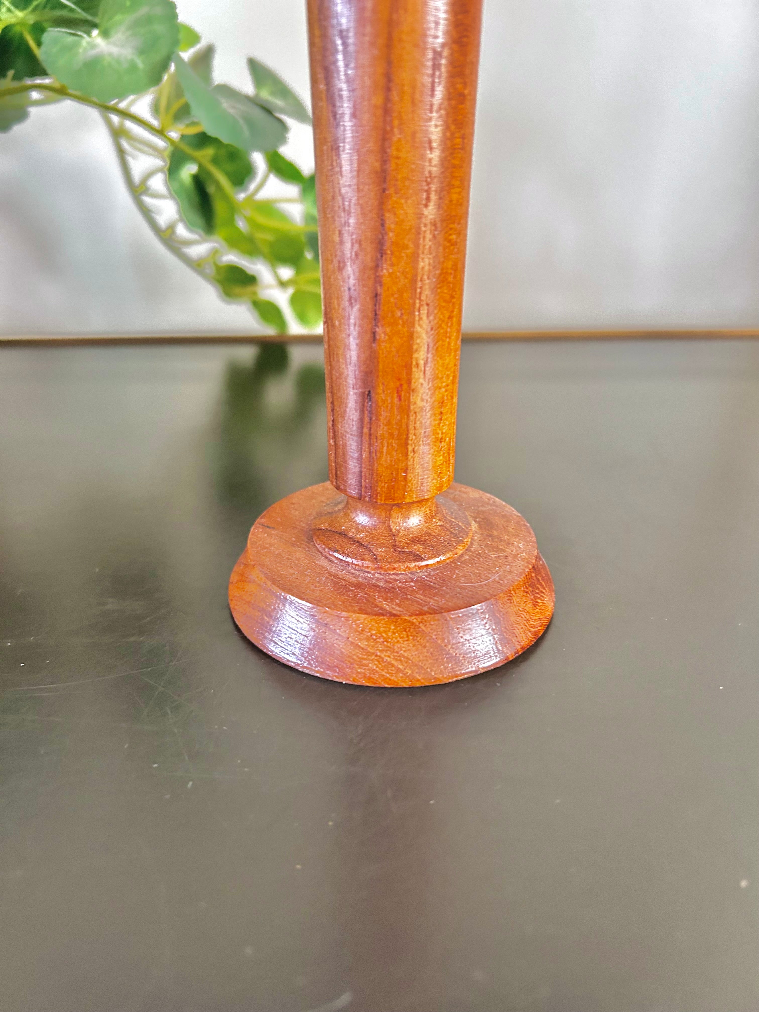 Vintage Wooden Fluted Bud Vase