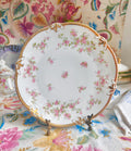 Vintage Blenheim China Plate: Pink Blossom Pattern, Gold Trim