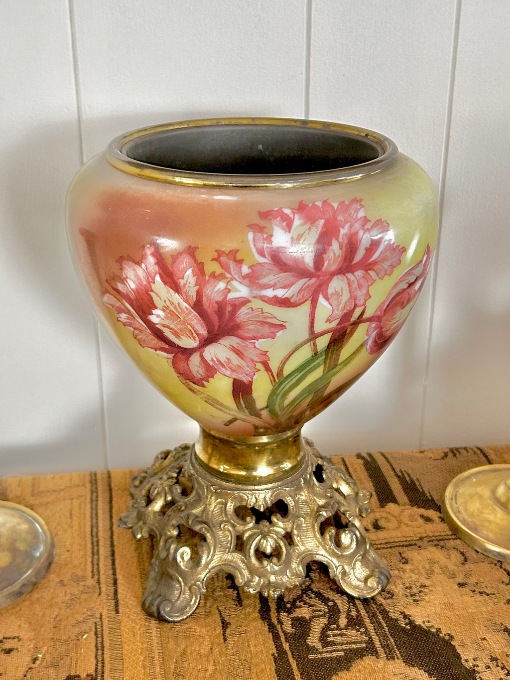Vintage Glass Hurricane Lamp Base
