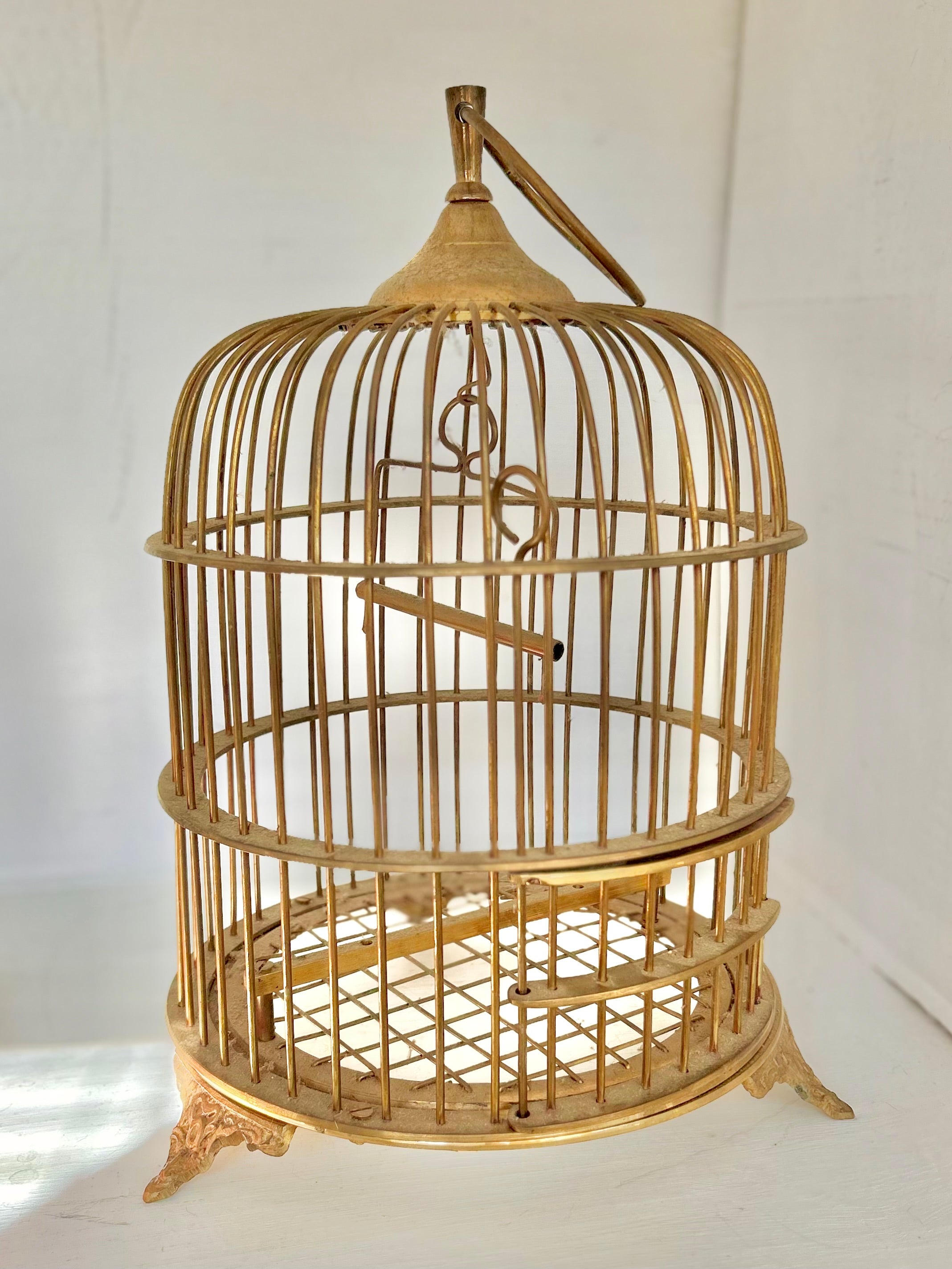Vintage Solid Brass Bird Cage