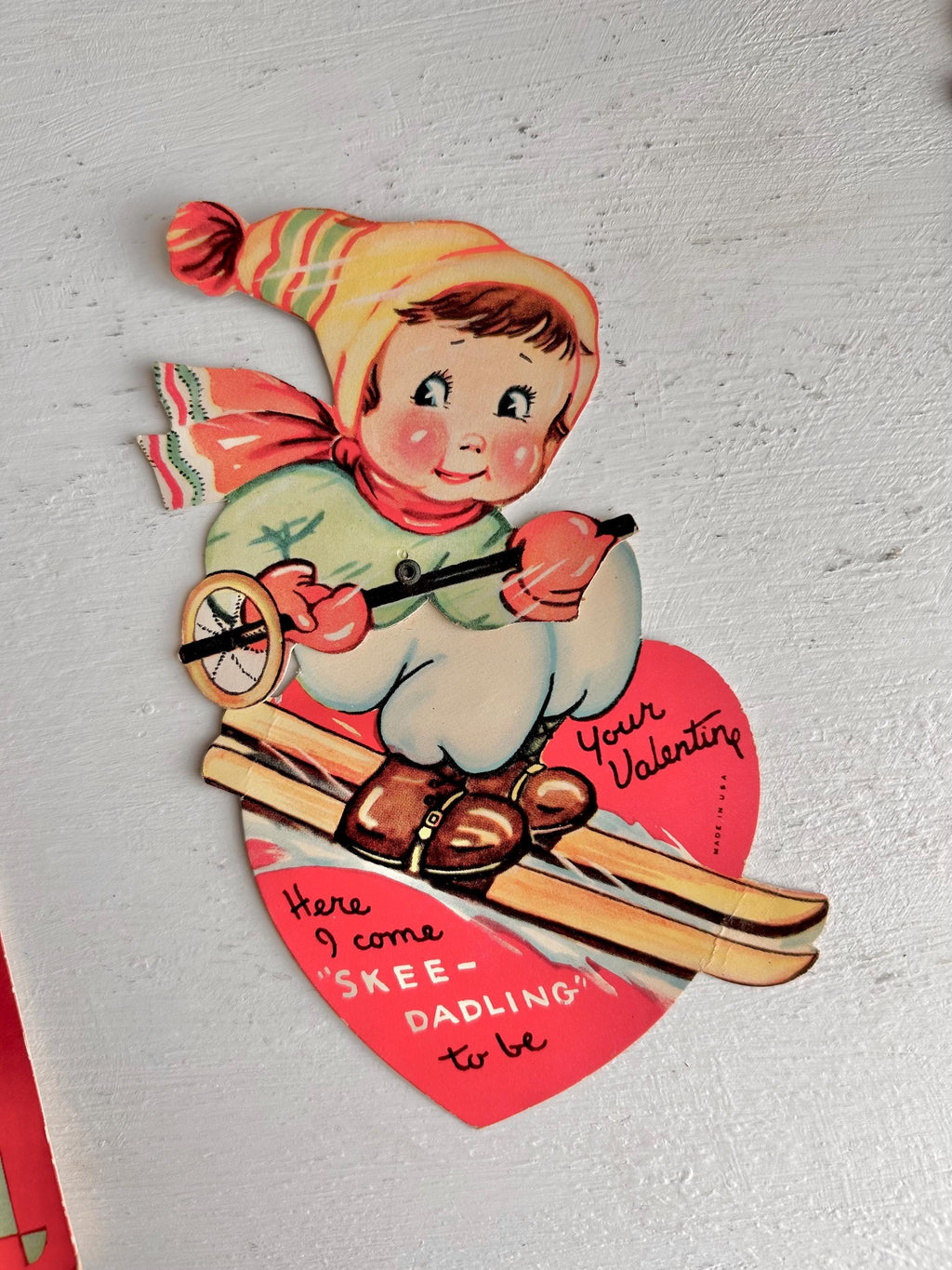 Vintage Die-Cut Paper Valentine: 1930s/40s Moveable Love Greeting