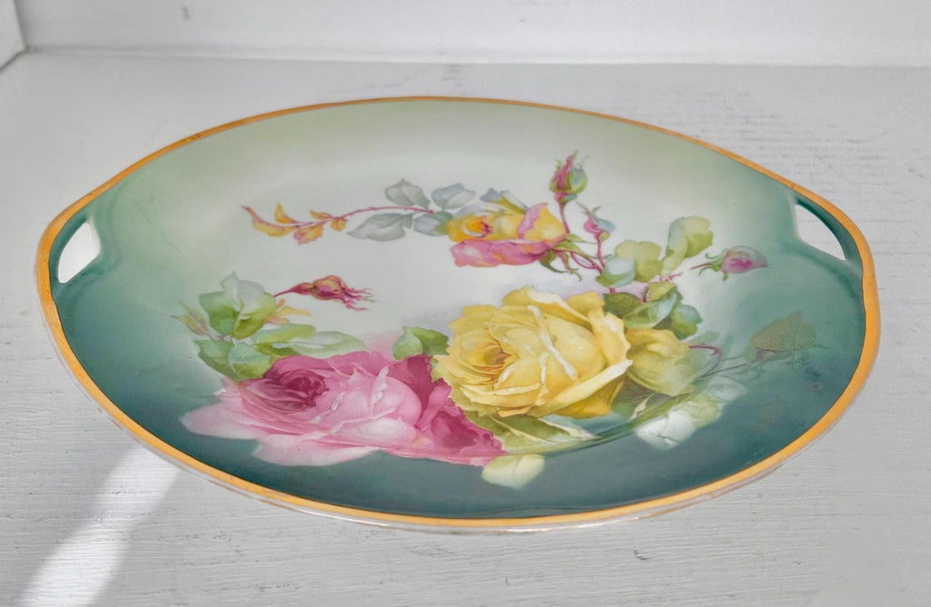 Vintage Porcelain Platter Transferware by Striegauer Porzellanmanufaktur, Germany