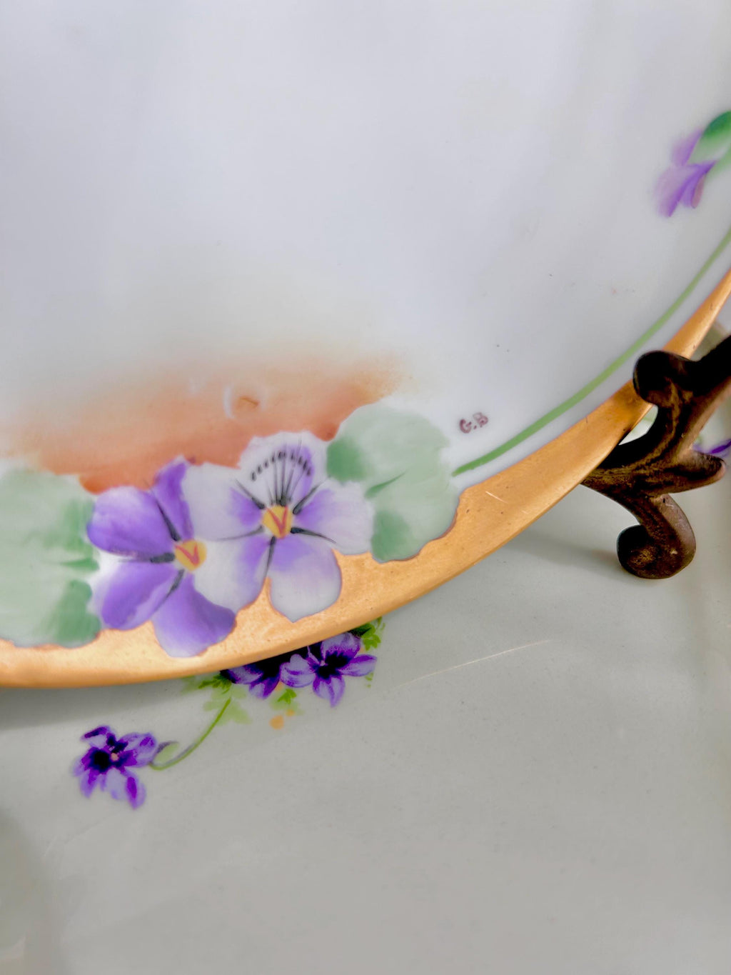Vintage Porcelain Bread Plate: Hand-Painted Violets - Choose Your Maker