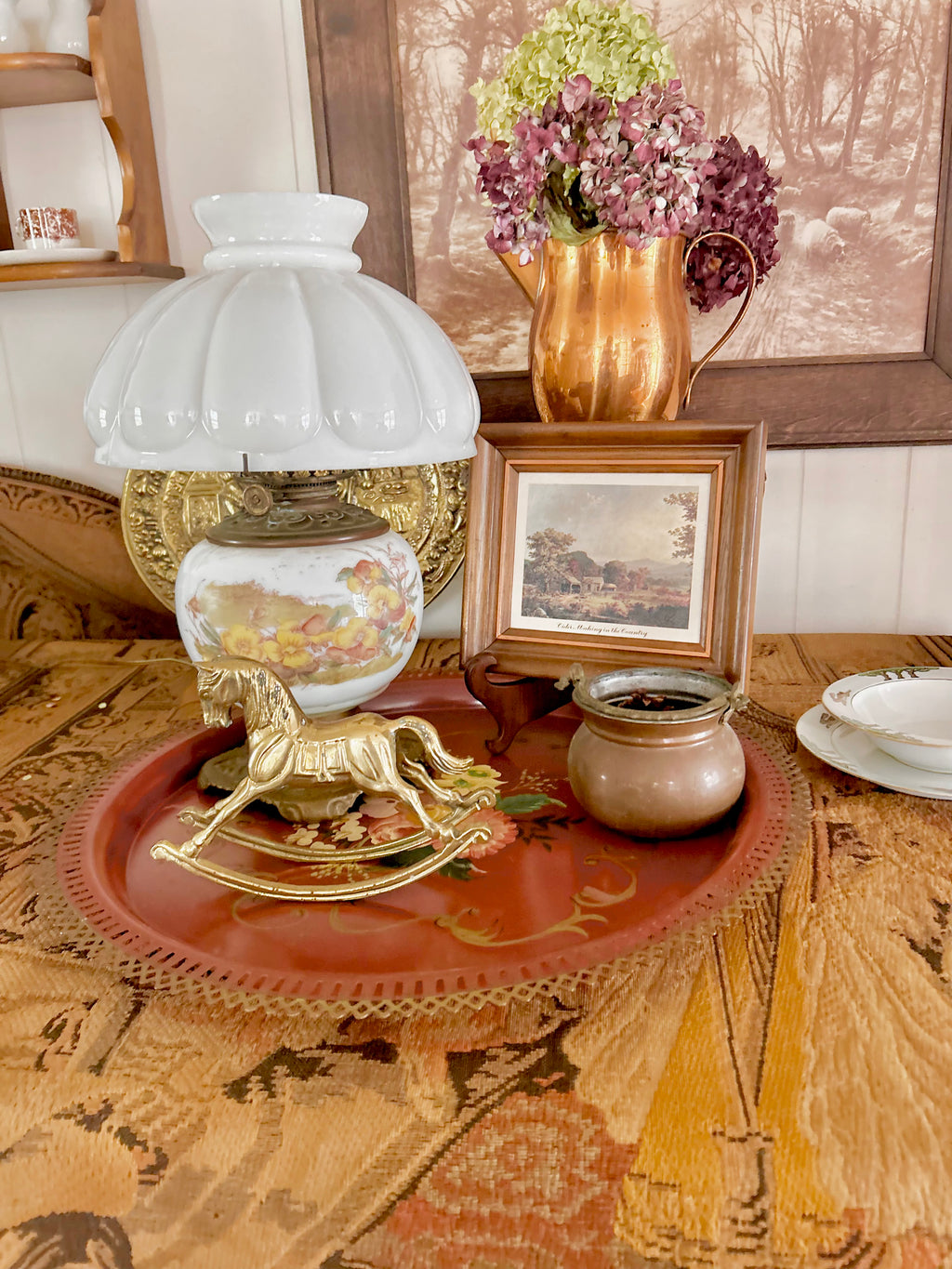 Small Vintage Framed Pastoral Print
