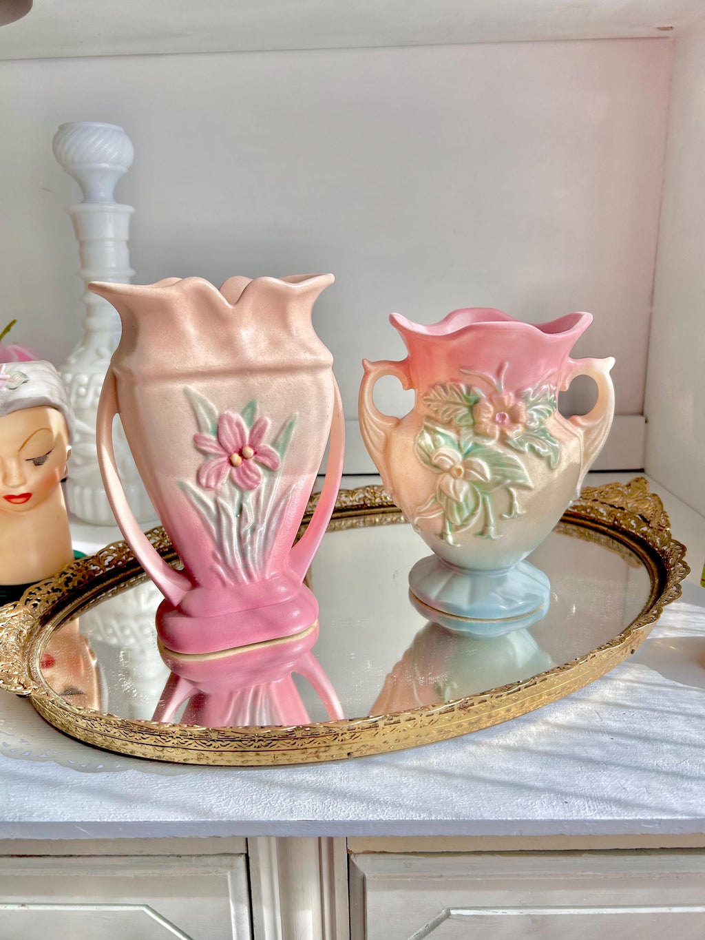 Vintage Hull Art Pottery Vase: Floral Urn with Handles
