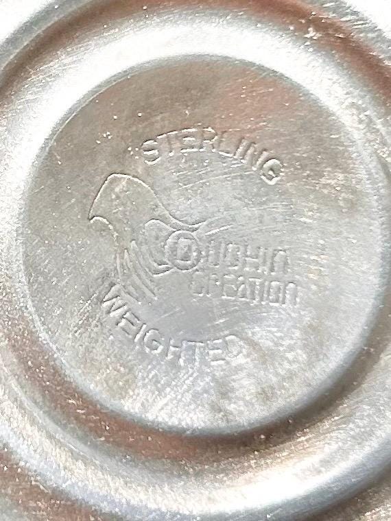 Vintage Weighted Sterling Silver Hurricane Candle Holder with Etched Grape Shade