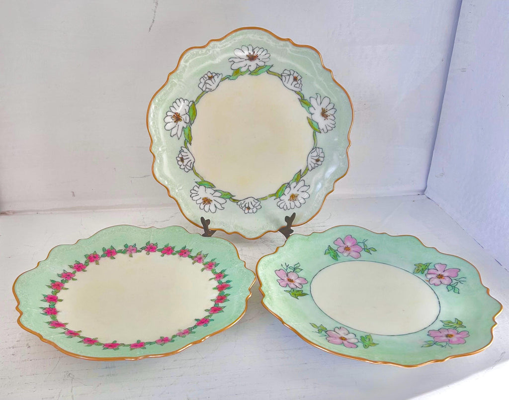 Vintage Handpainted C.T. Altwasser Porcelain Plates Set of 3