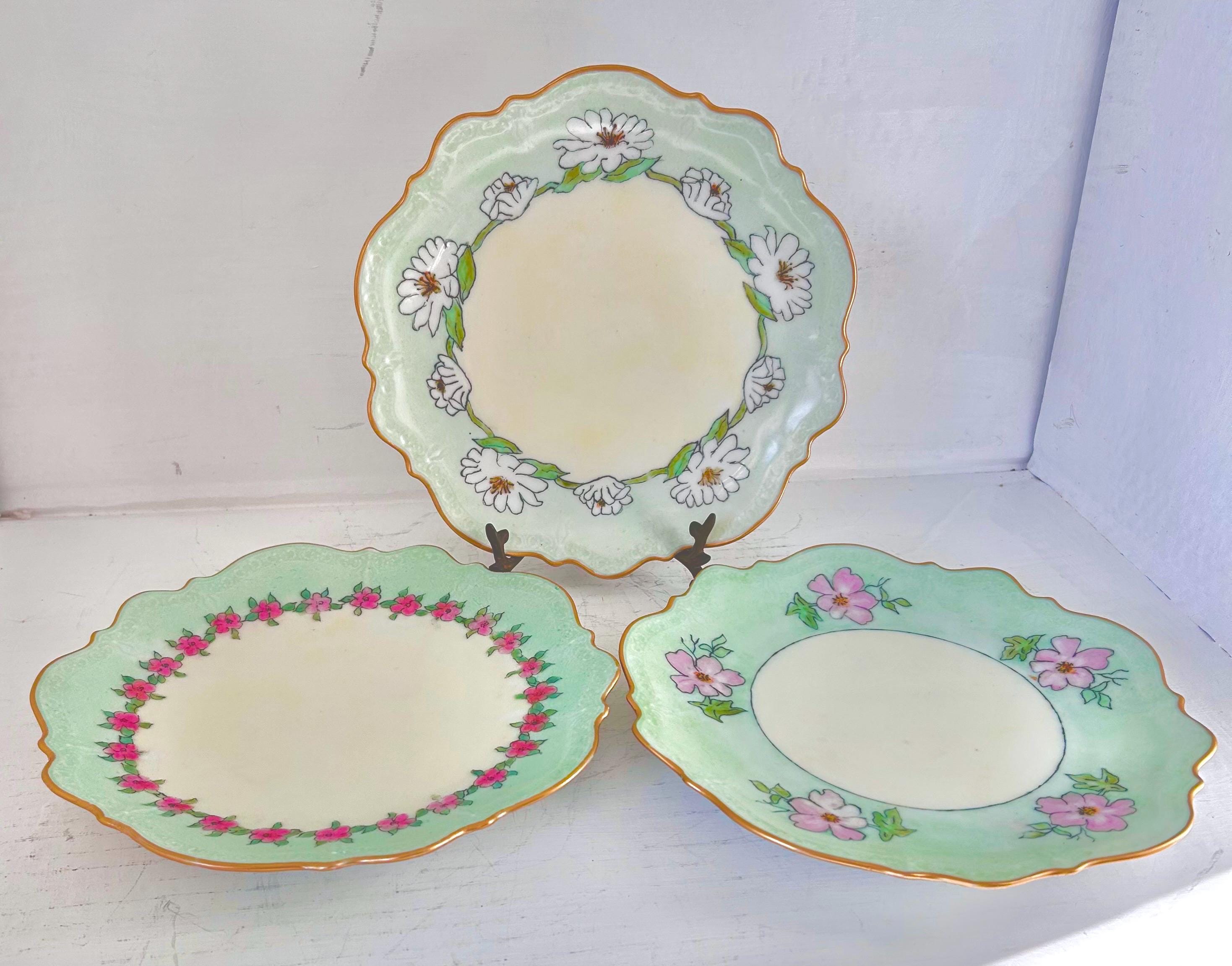 Vintage Handpainted C.T. Altwasser Porcelain Plates Set of 3