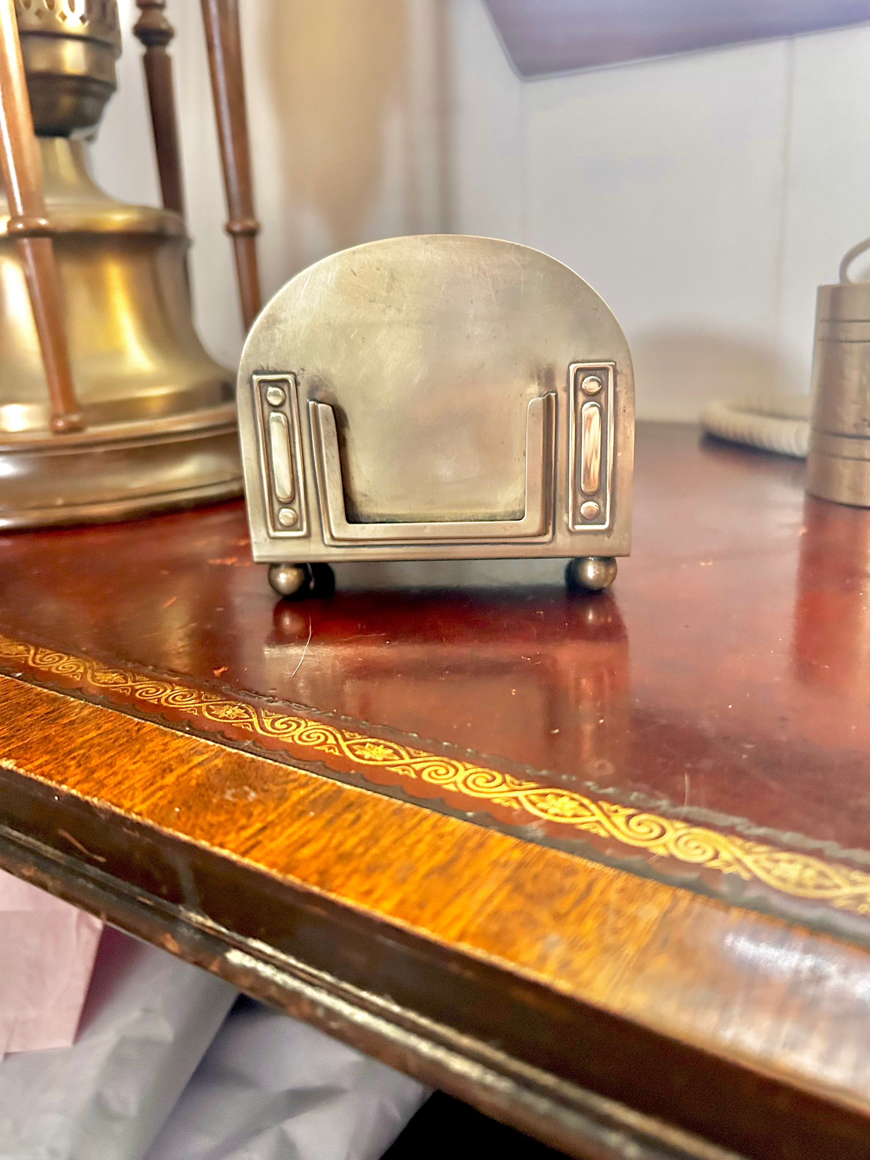 Antique Art Deco Bradley Hubbard Brass Letter Holder