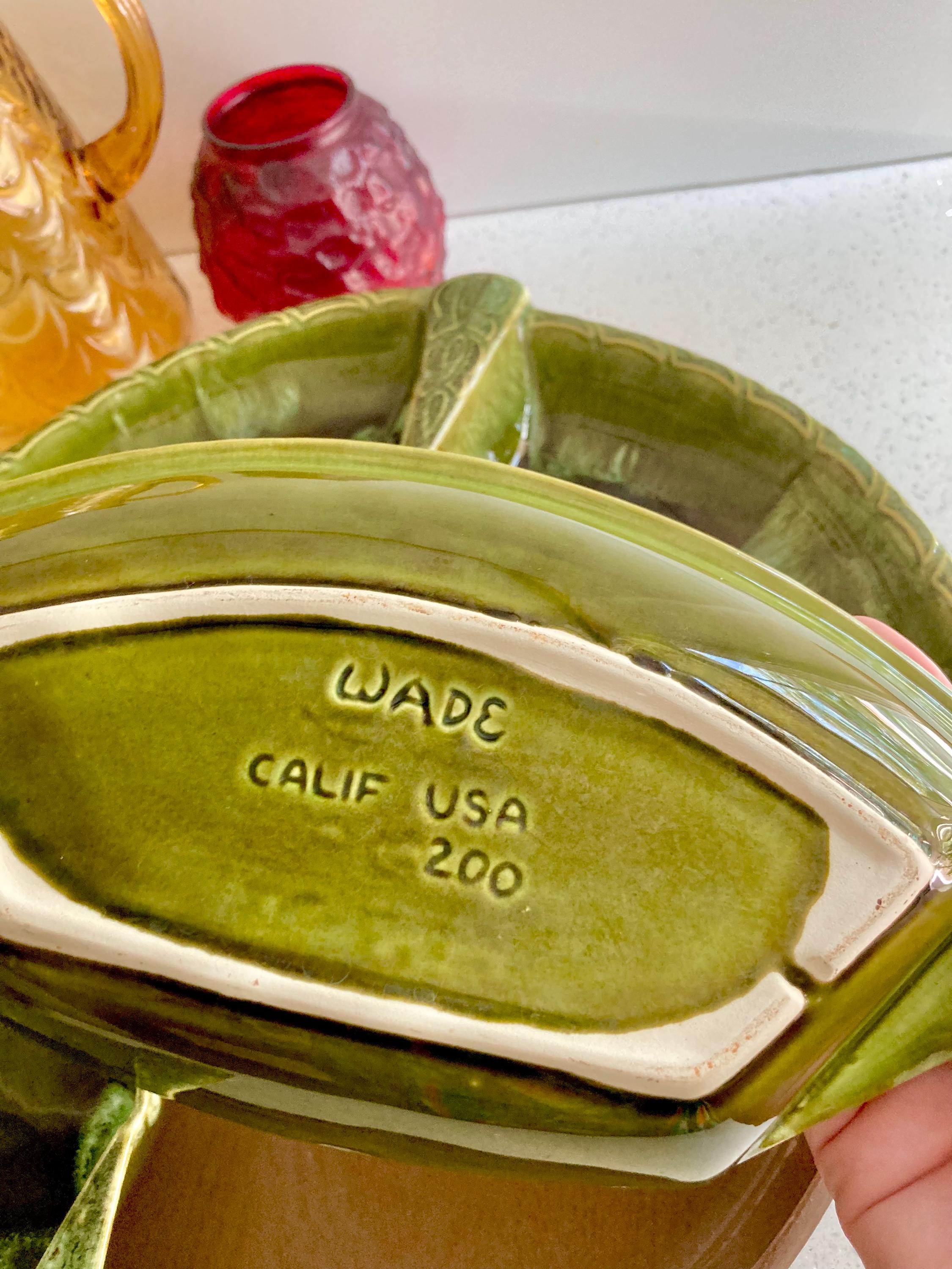 Vintage Wade Calif. Ceramics Party Platter: Apple Lidded Bowl Lazy Susan