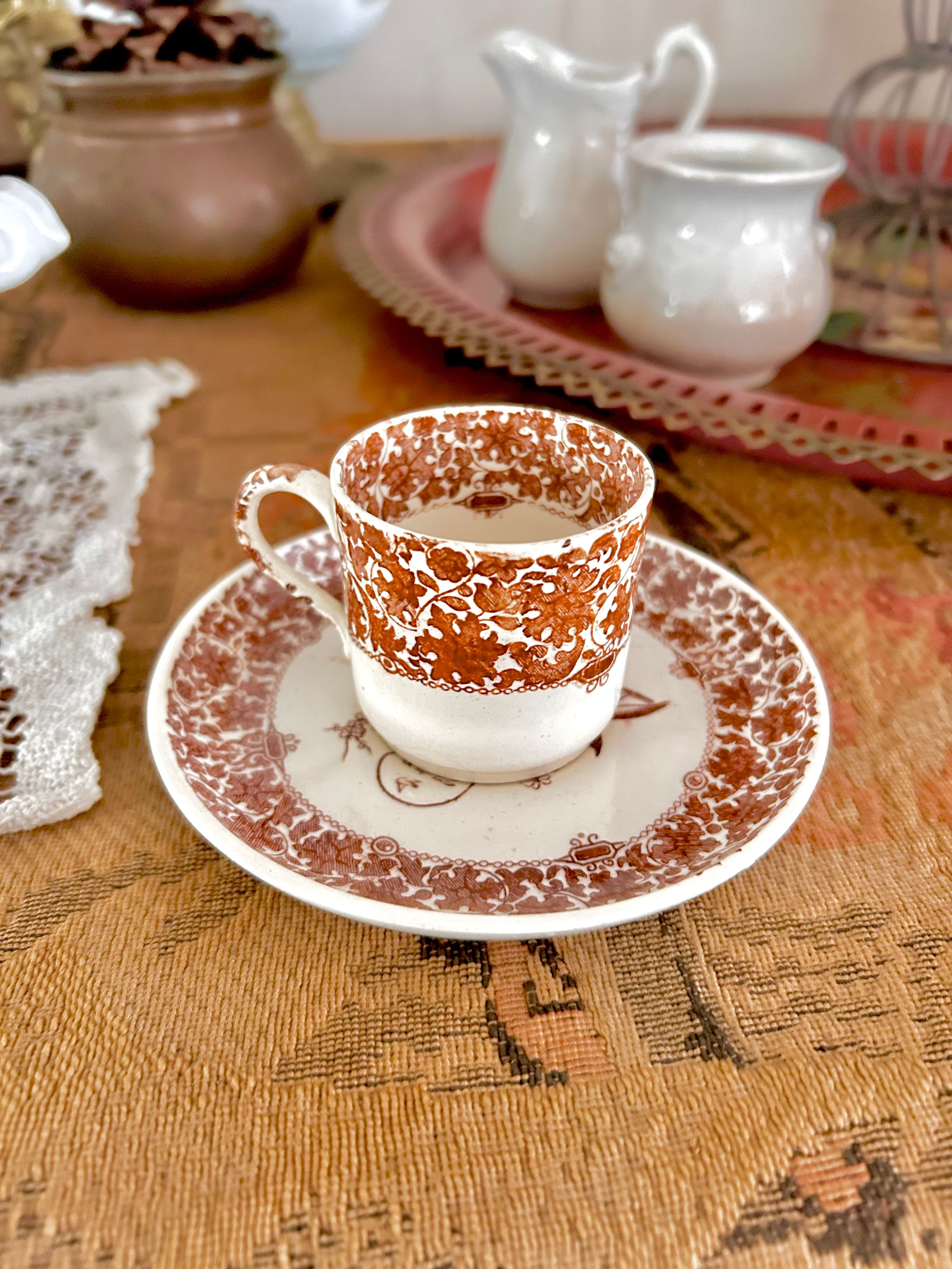 Antique Copeland Spode Demitasse and Saucer 1800s