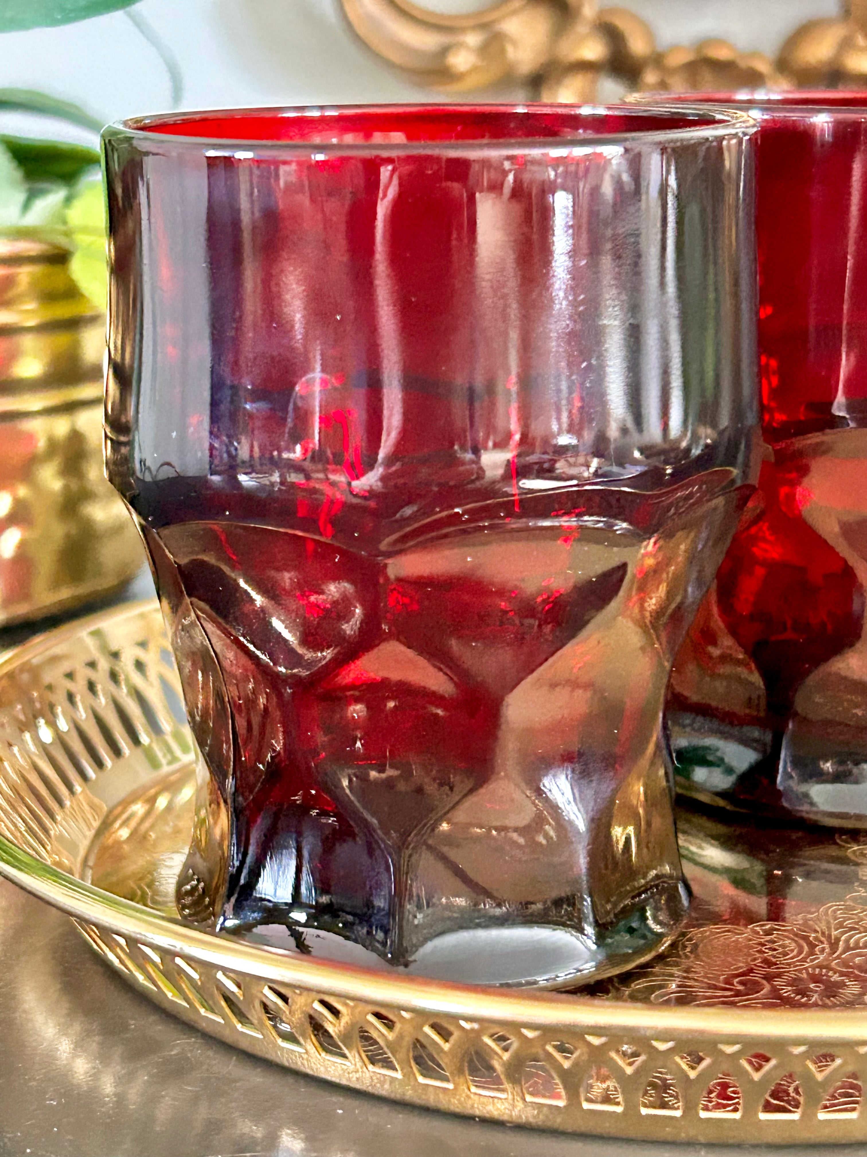 Pair of Vintage Anchor Hocking Ruby Red Tumblers