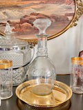 Vintage Glass Decanter Star Pattern H. Walker