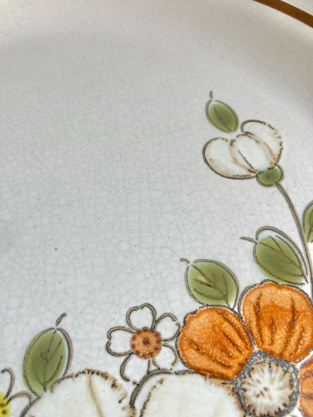 Vintage Woodhaven Sunnybrook Stoneware Dinner Plates - Floral Cottage Set of 2