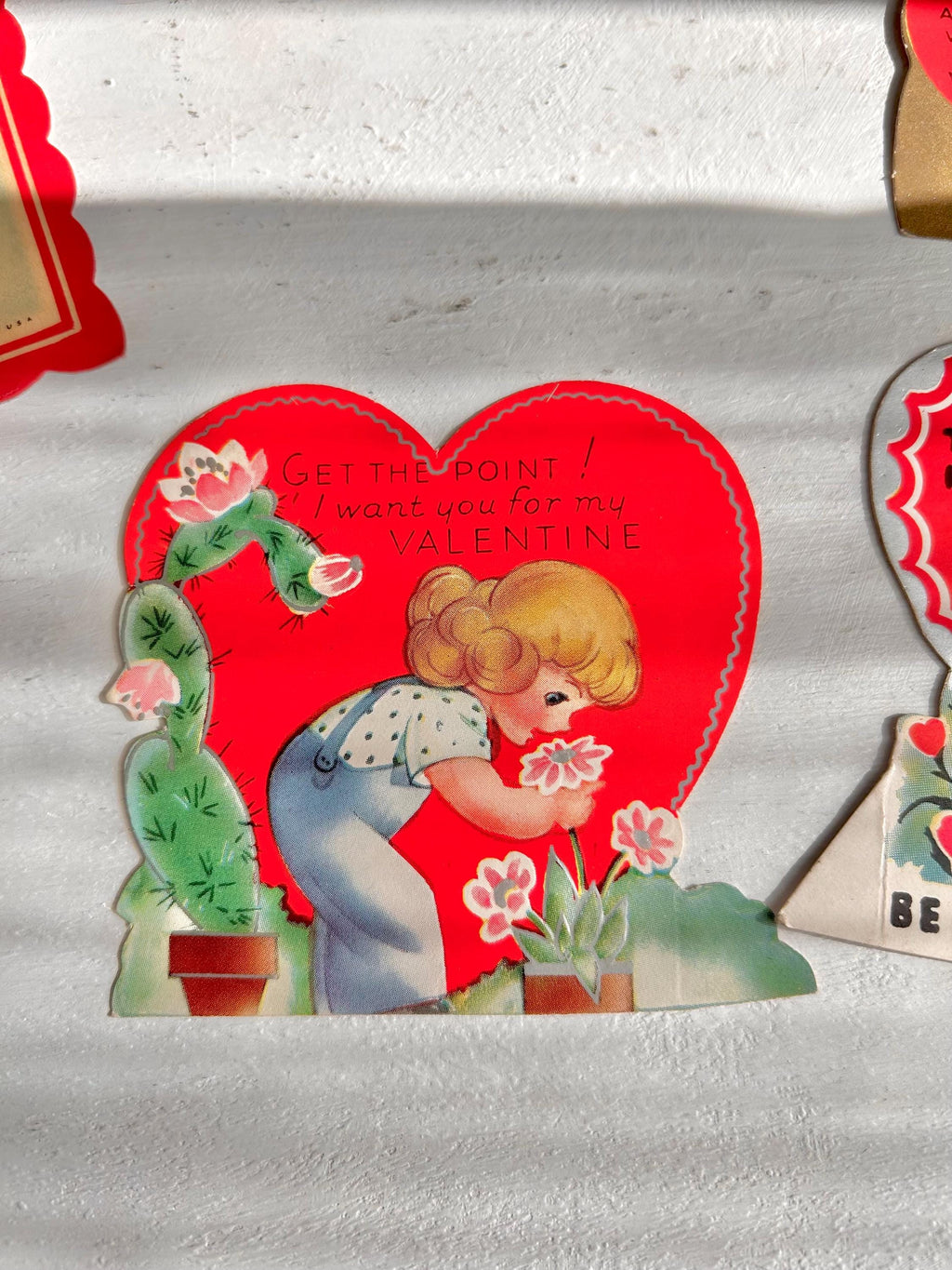 Single Vintage Die-Cut Valentine: 1930s/40s Pun Card - Original Memorabilia