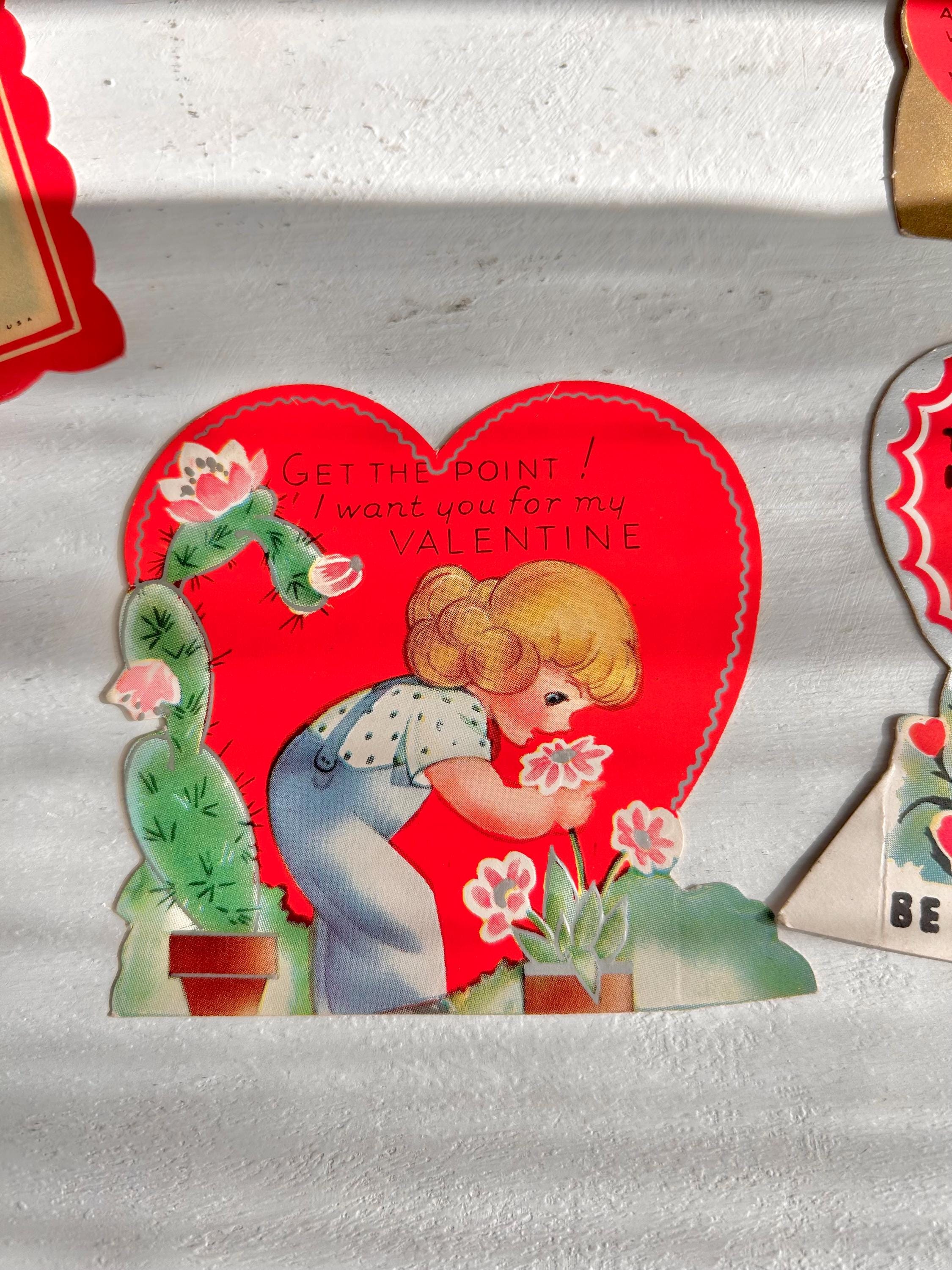 Single Vintage Die-Cut Valentine: 1930s/40s Pun Card - Original Memorabilia