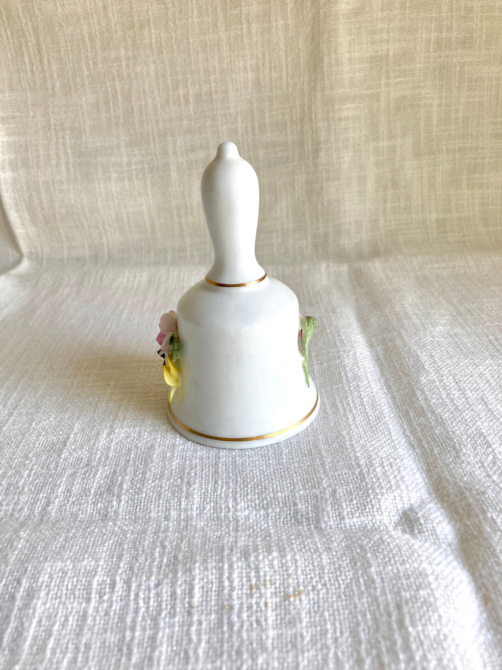 Vintage Coalport Bone China Bell: Applied Porcelain Flowers, England