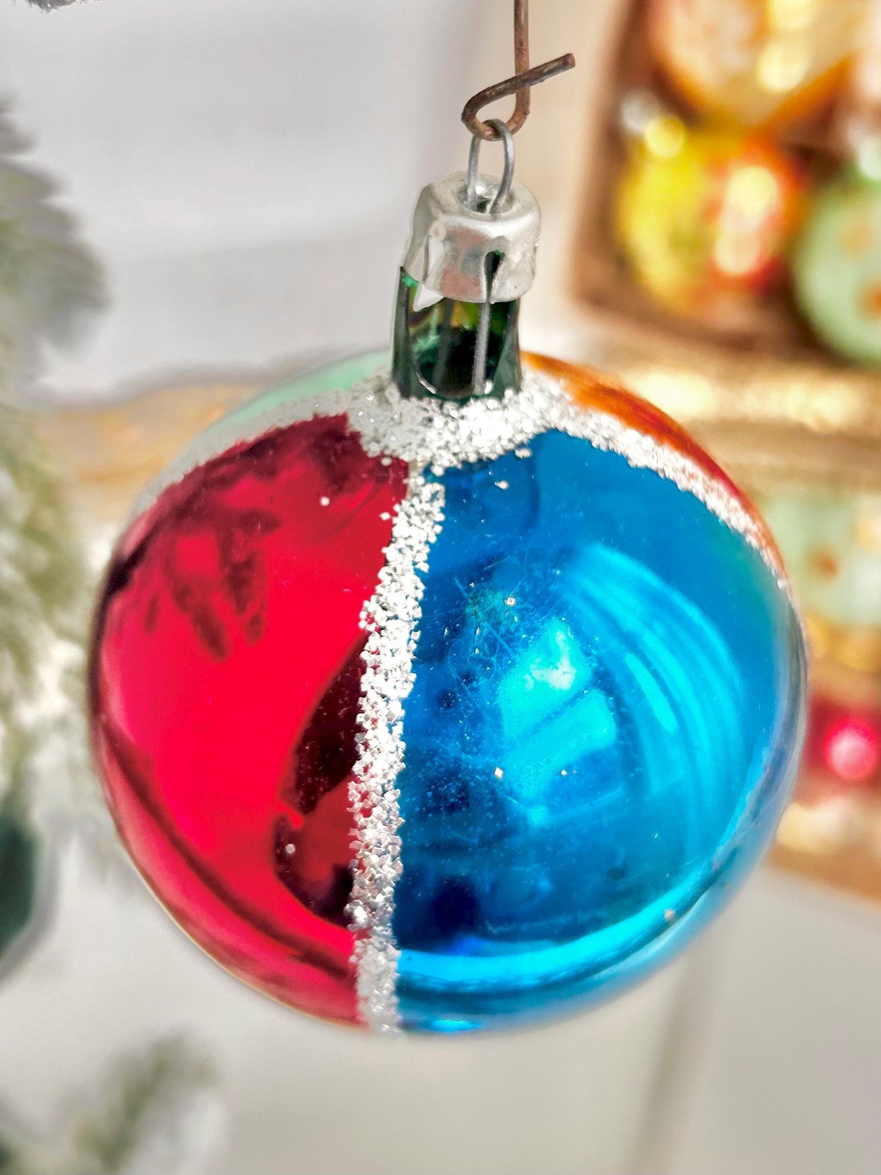 Vintage Mercury Glass Christmas Ornaments - Tree Ornaments of various designs and colors - Sold individually