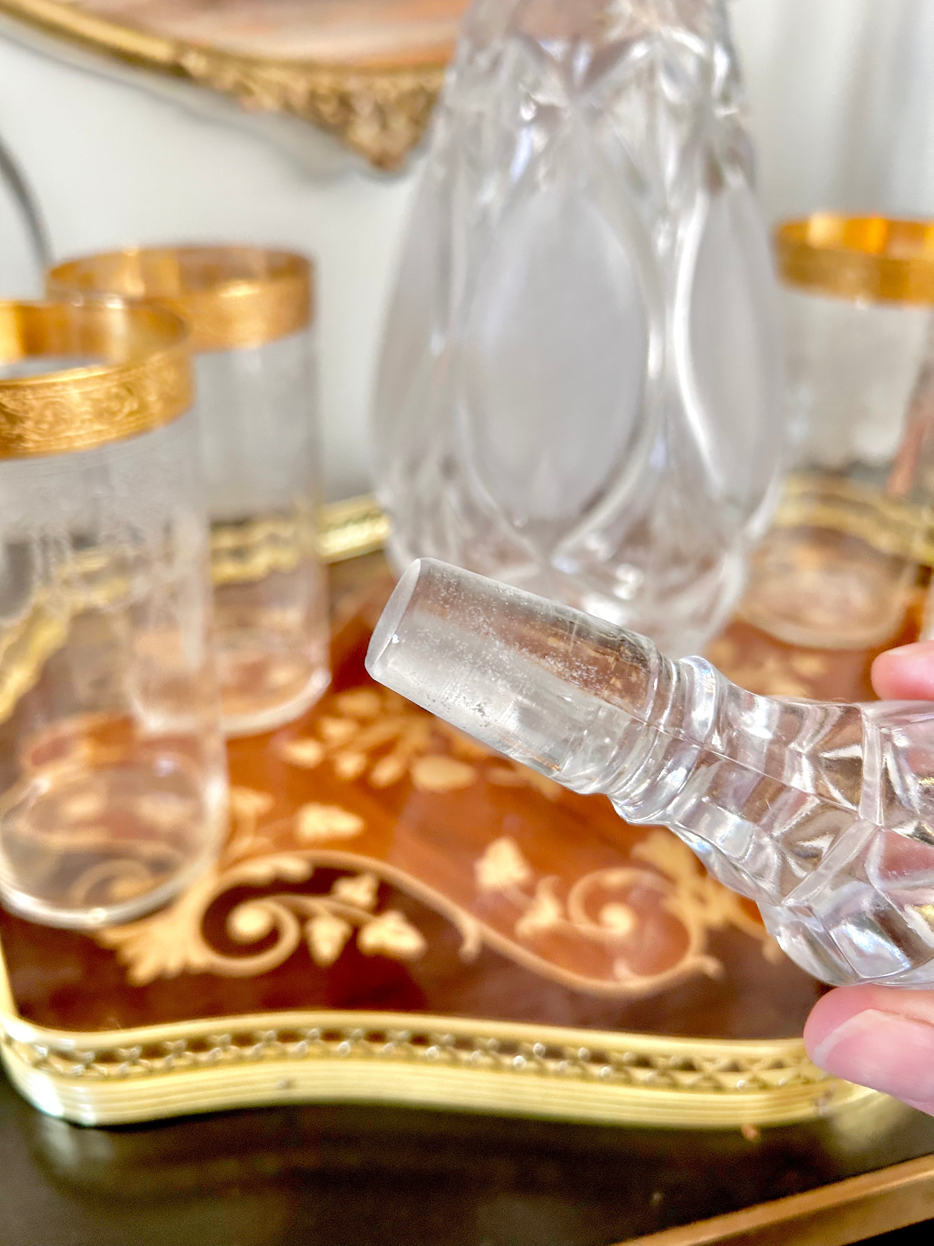 Vintage Cut Crystal Glass Decanter