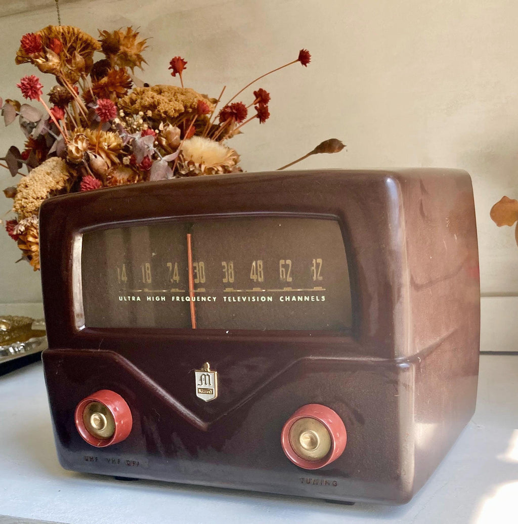 Vintage Mallory TV Antenna Converter: Brown Bakelite, Untested