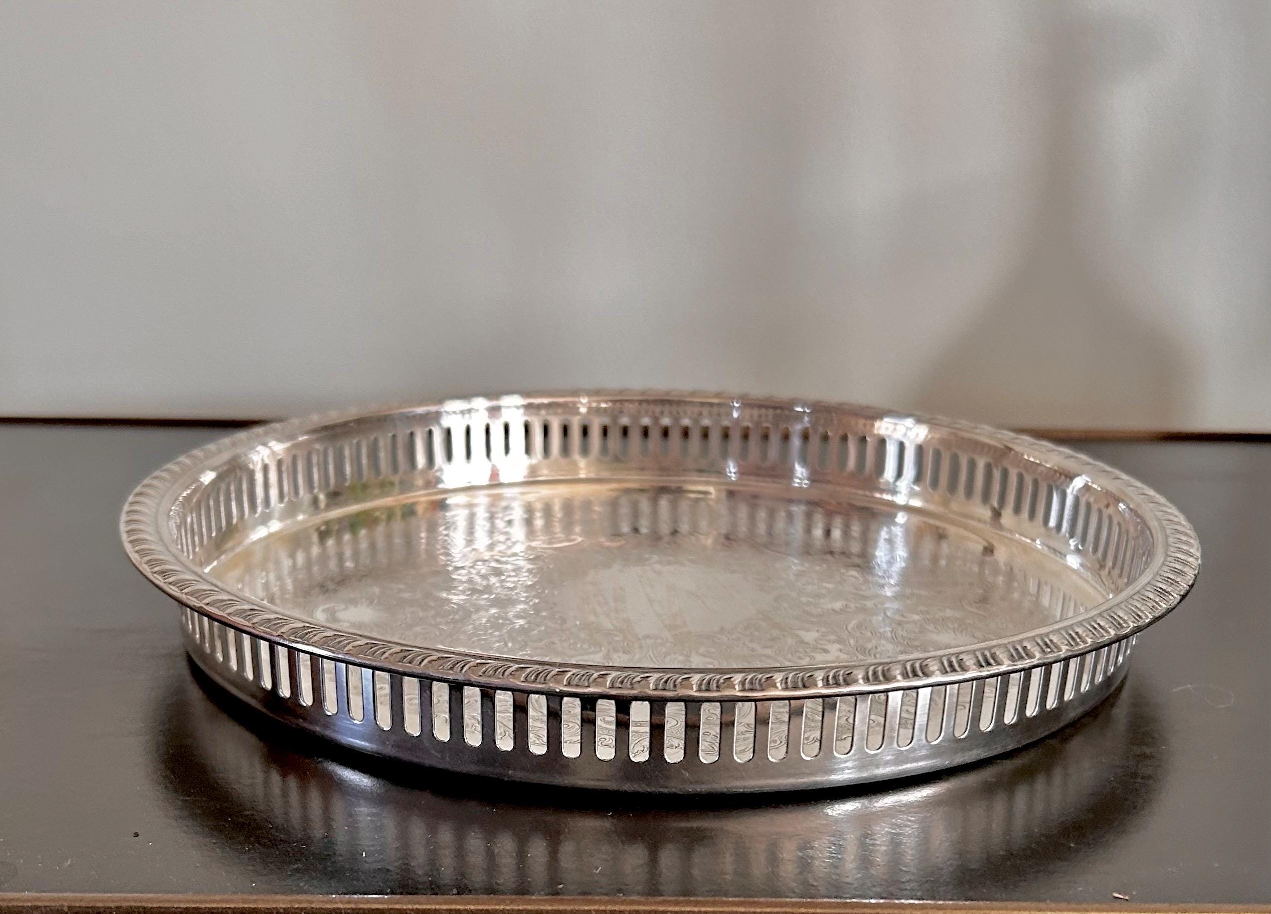 Little 10-inch Vintage Silverplate Gallery Tray by Leonard Co