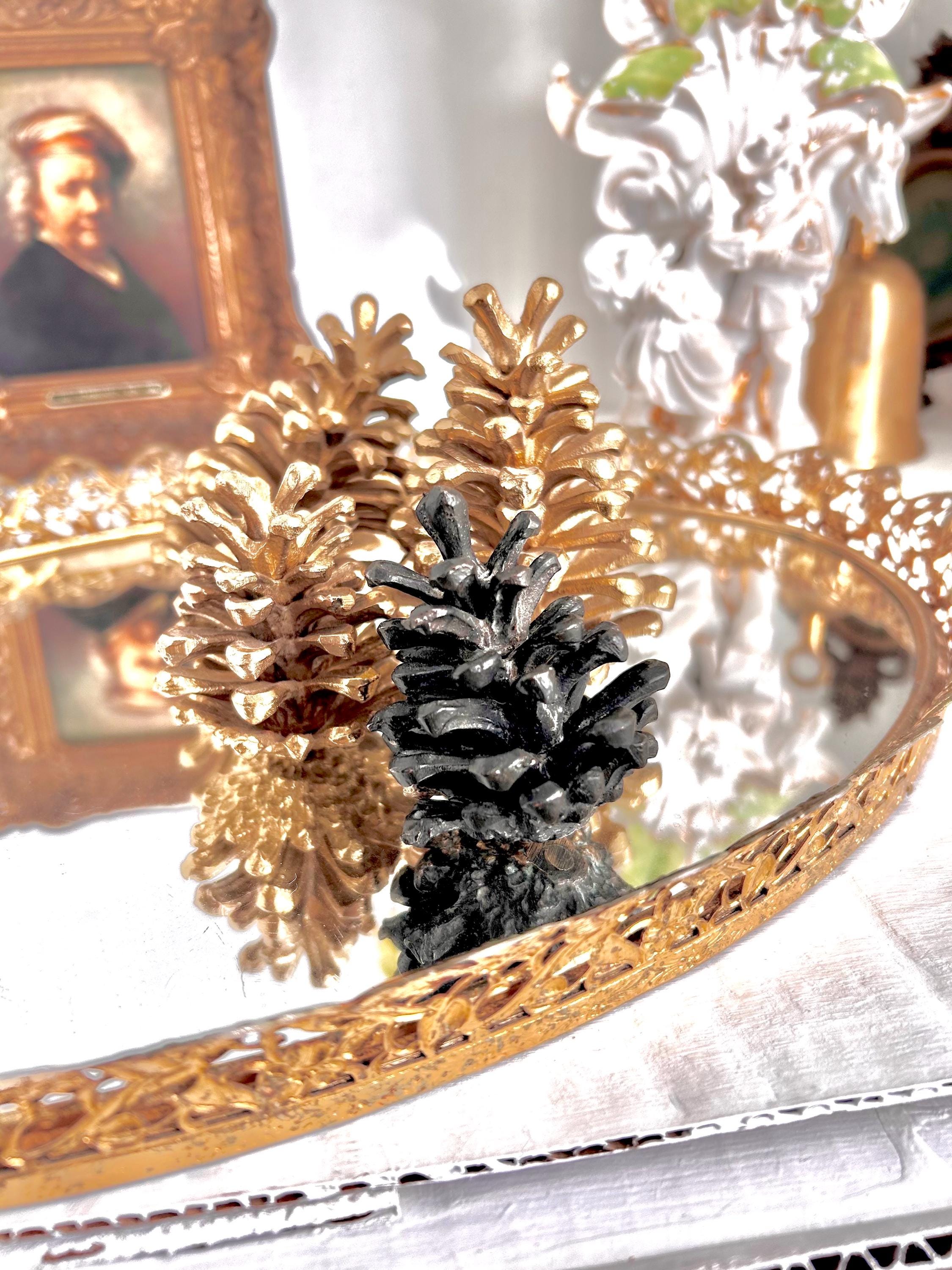 Vintage Solid Cast Brass Pinecones