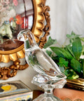 Vintage Baccarat, France Solid Crystal Glass Parrot Figurine, Clear