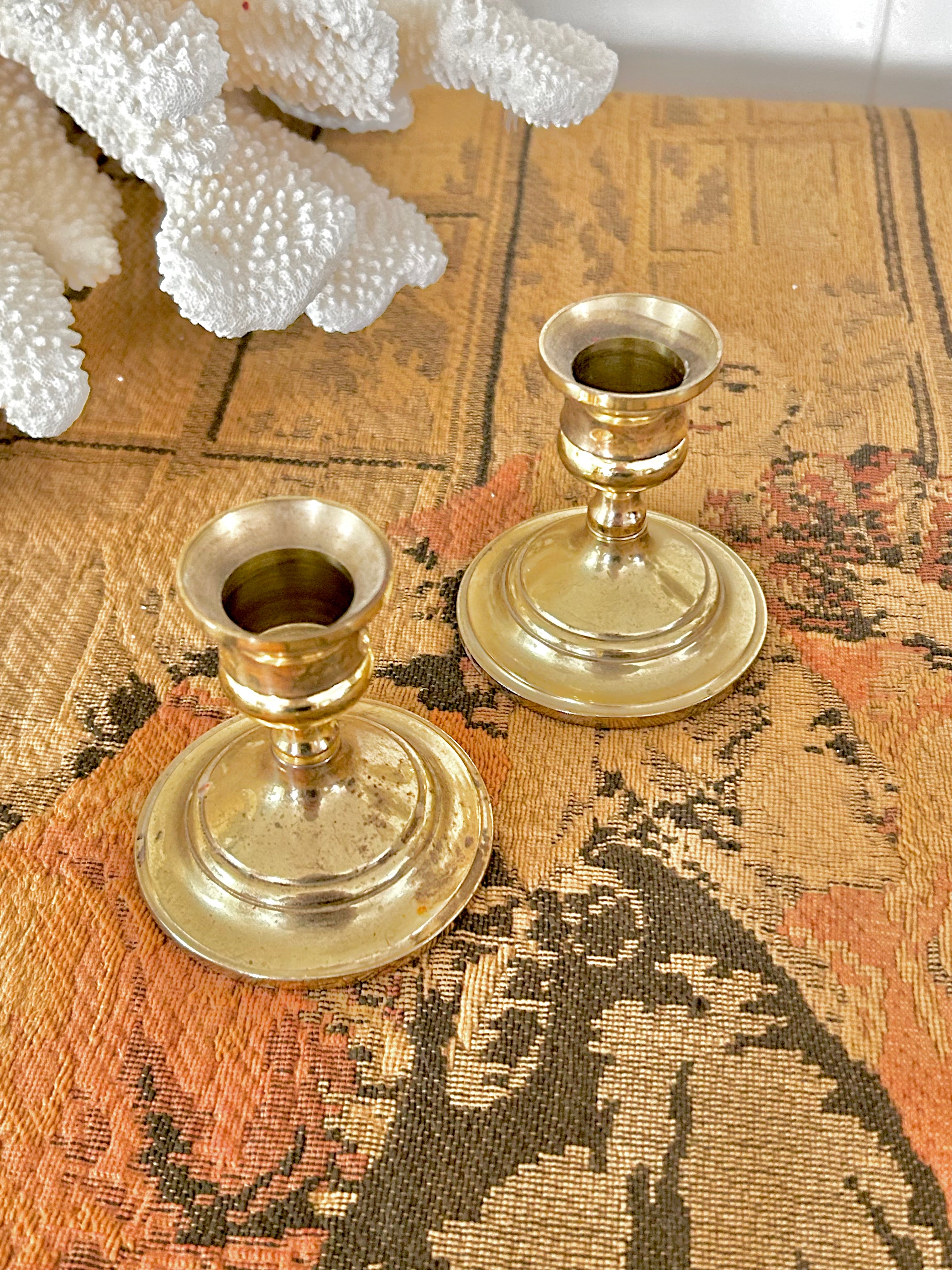 Vintage Petit Brass Candle Holders
