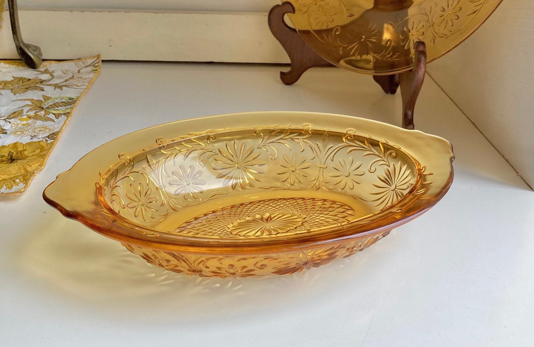 Vintage Indiana Glass Co. Daisy Amber Dishes - Choose from various options