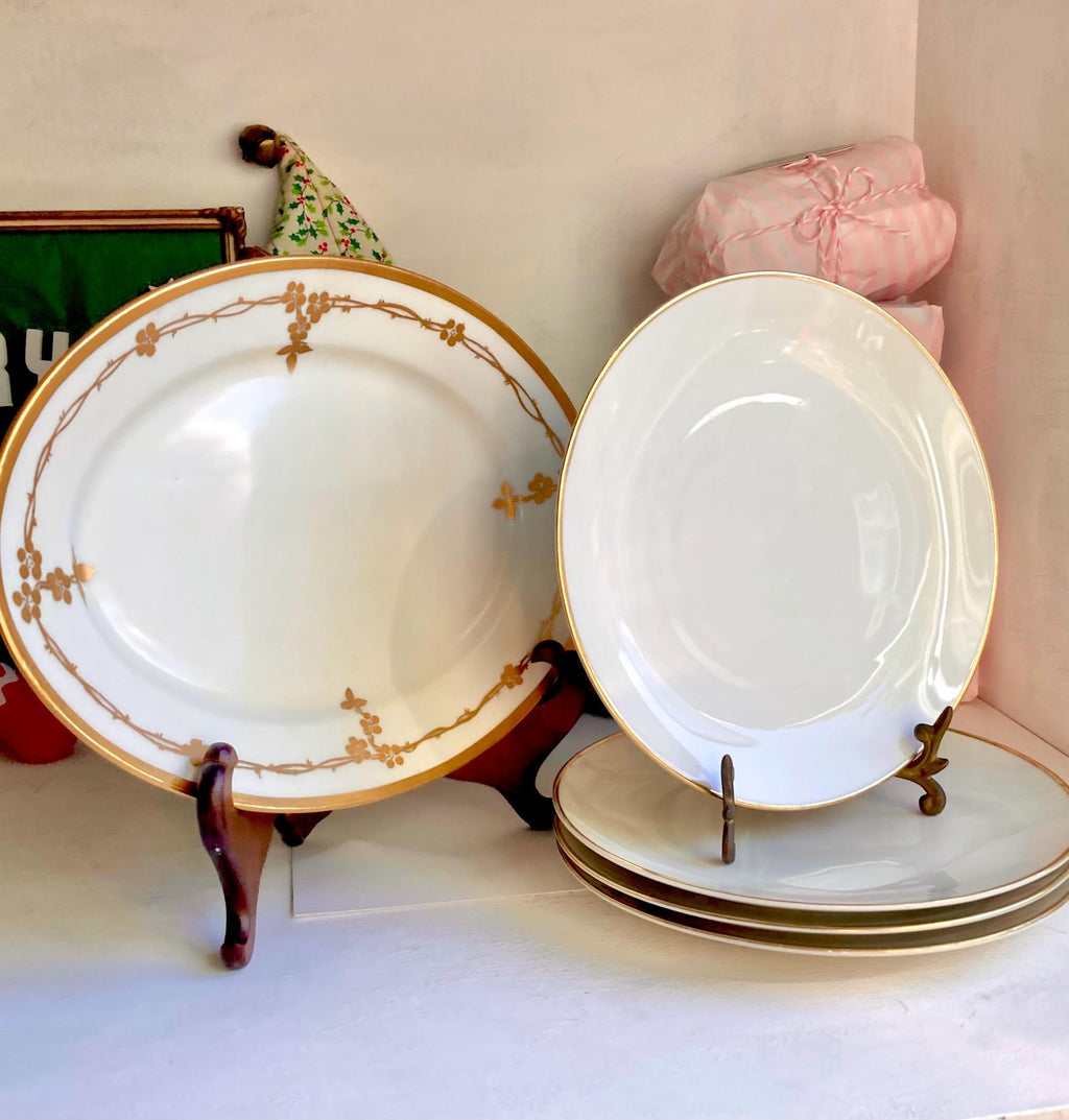Vintage Rosenthal Bavarian China Platter: Gold Rose Garland Trim