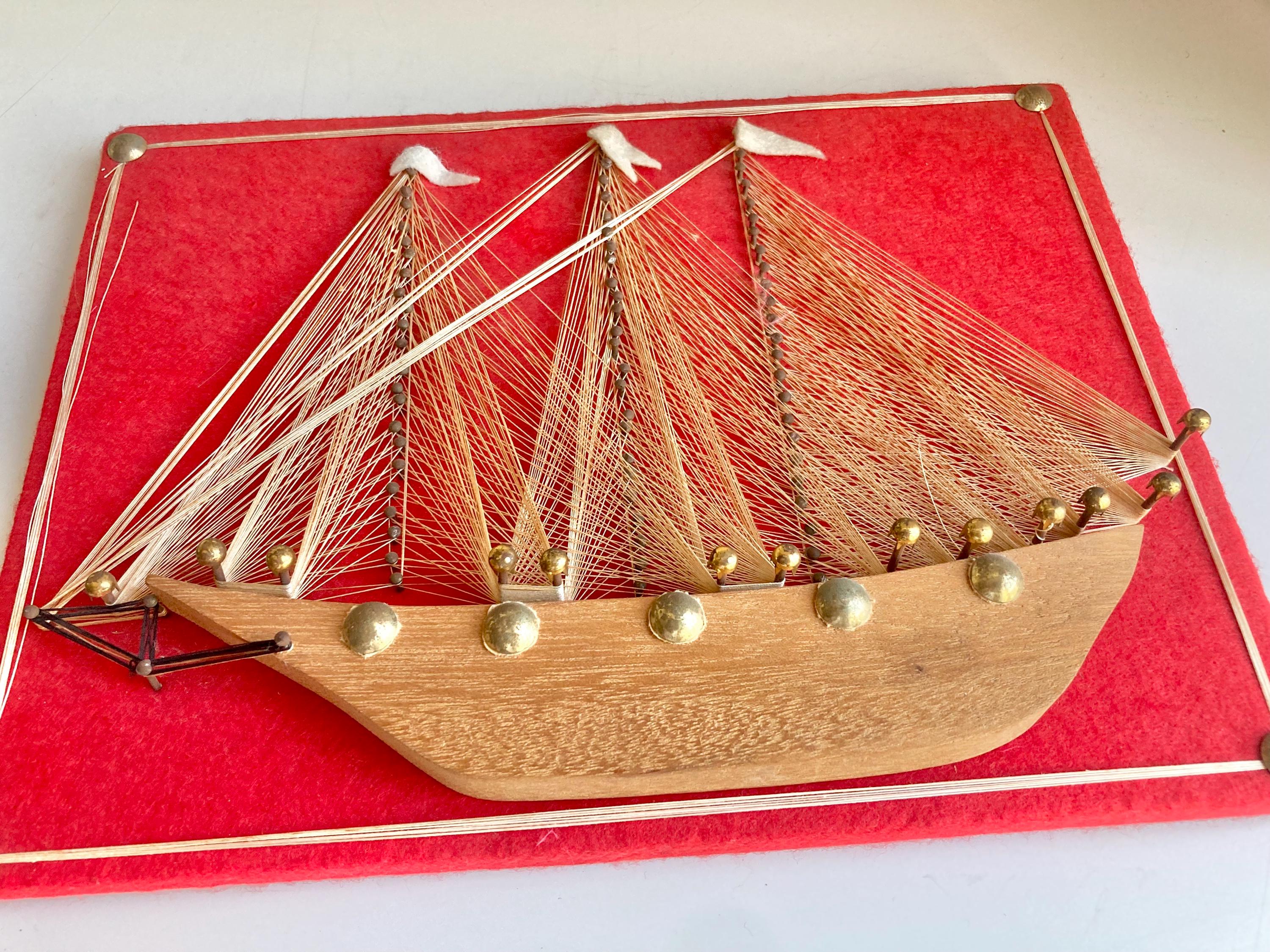 Vintage Nautical String Art – Handmade Felt Ocean Wall Decor