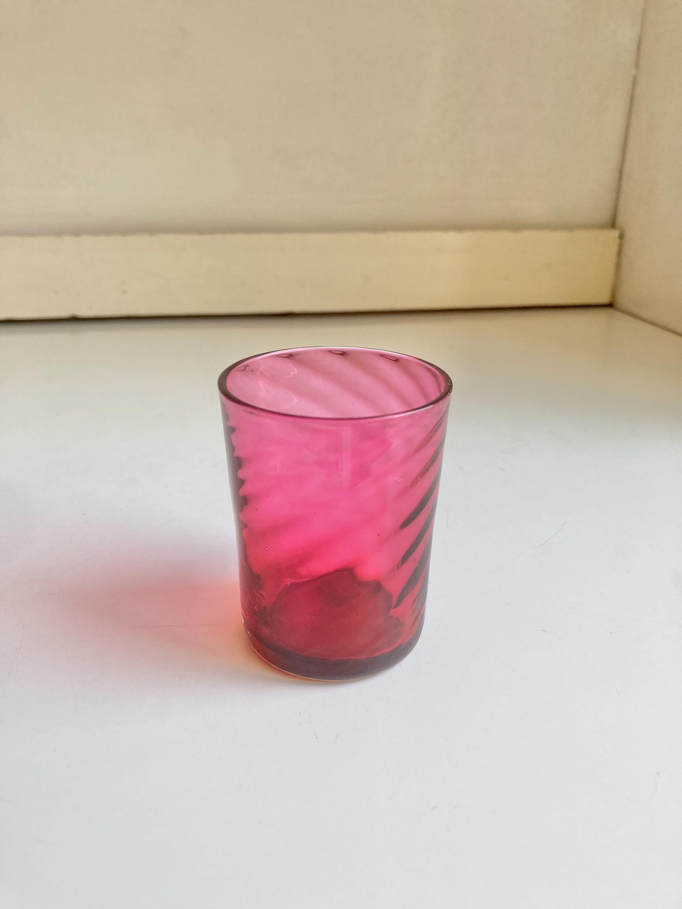 Antique Amberina Glass: Victorian Reverse Thumbprint Shot Glass or Teacup