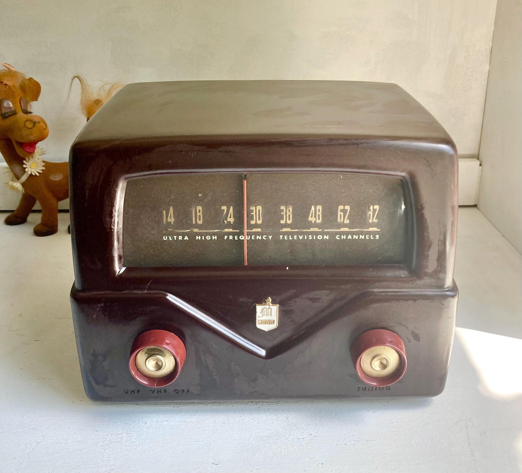 Vintage Mallory TV Antenna Converter: Brown Bakelite, Untested