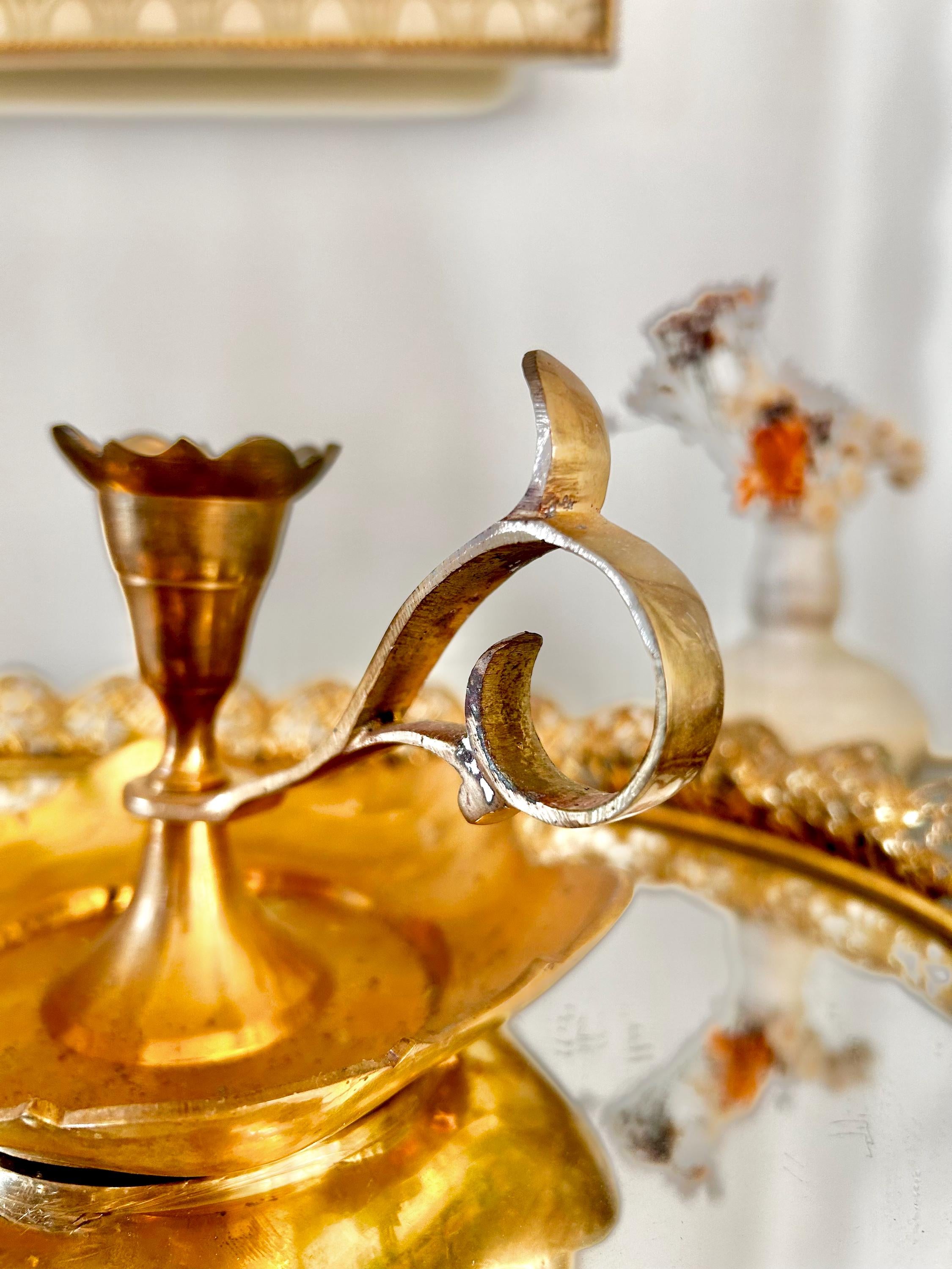 Vintage Brass Chamberstick Pair