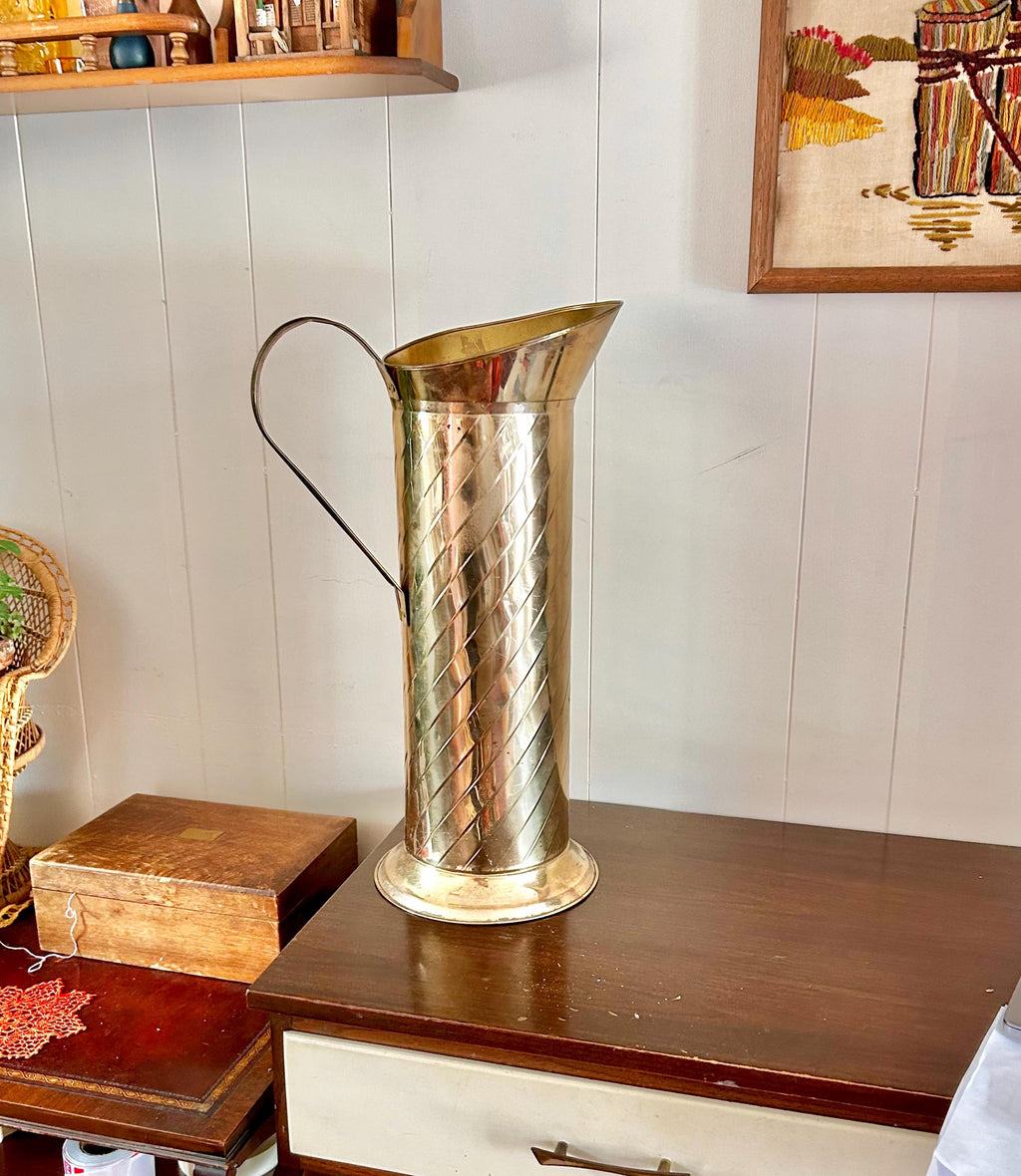 Vintage 20 Inch Brass Dutch Umbrella Stand