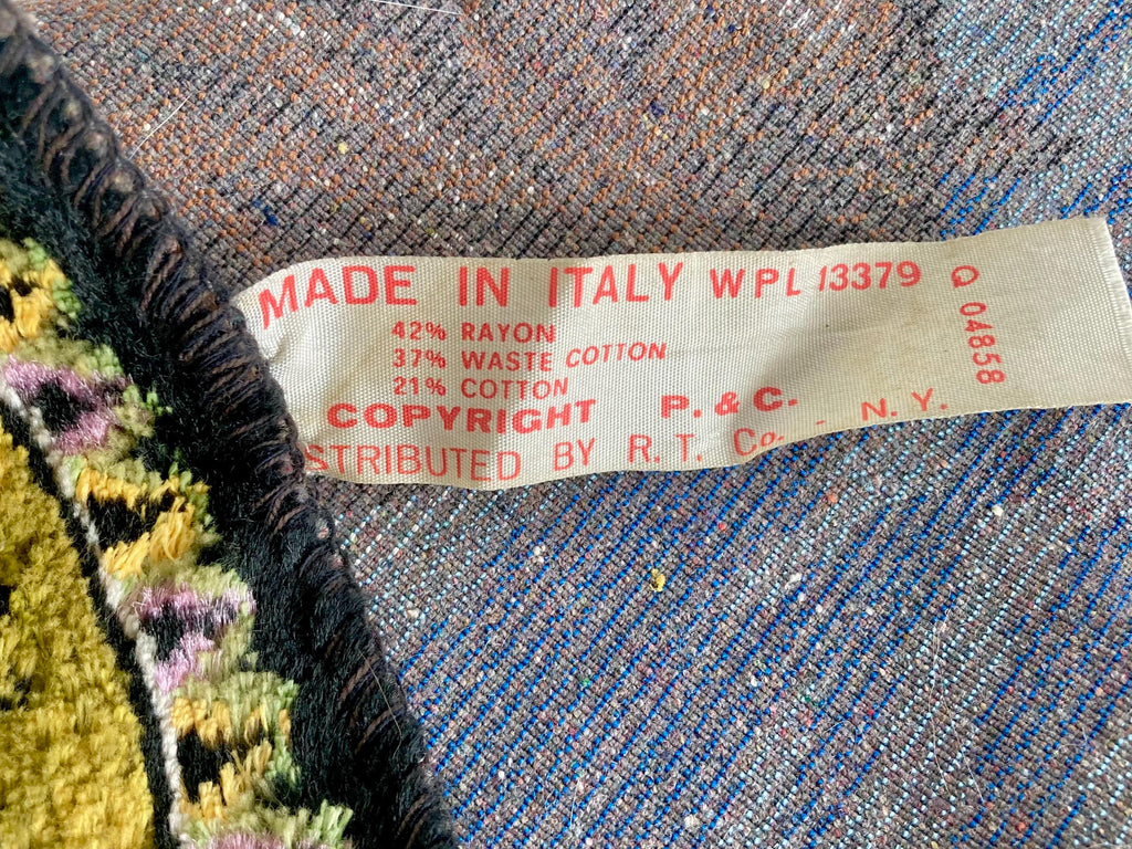 Vintage Italian Horse Tapestry: Kitsch Western Wall Hanging
